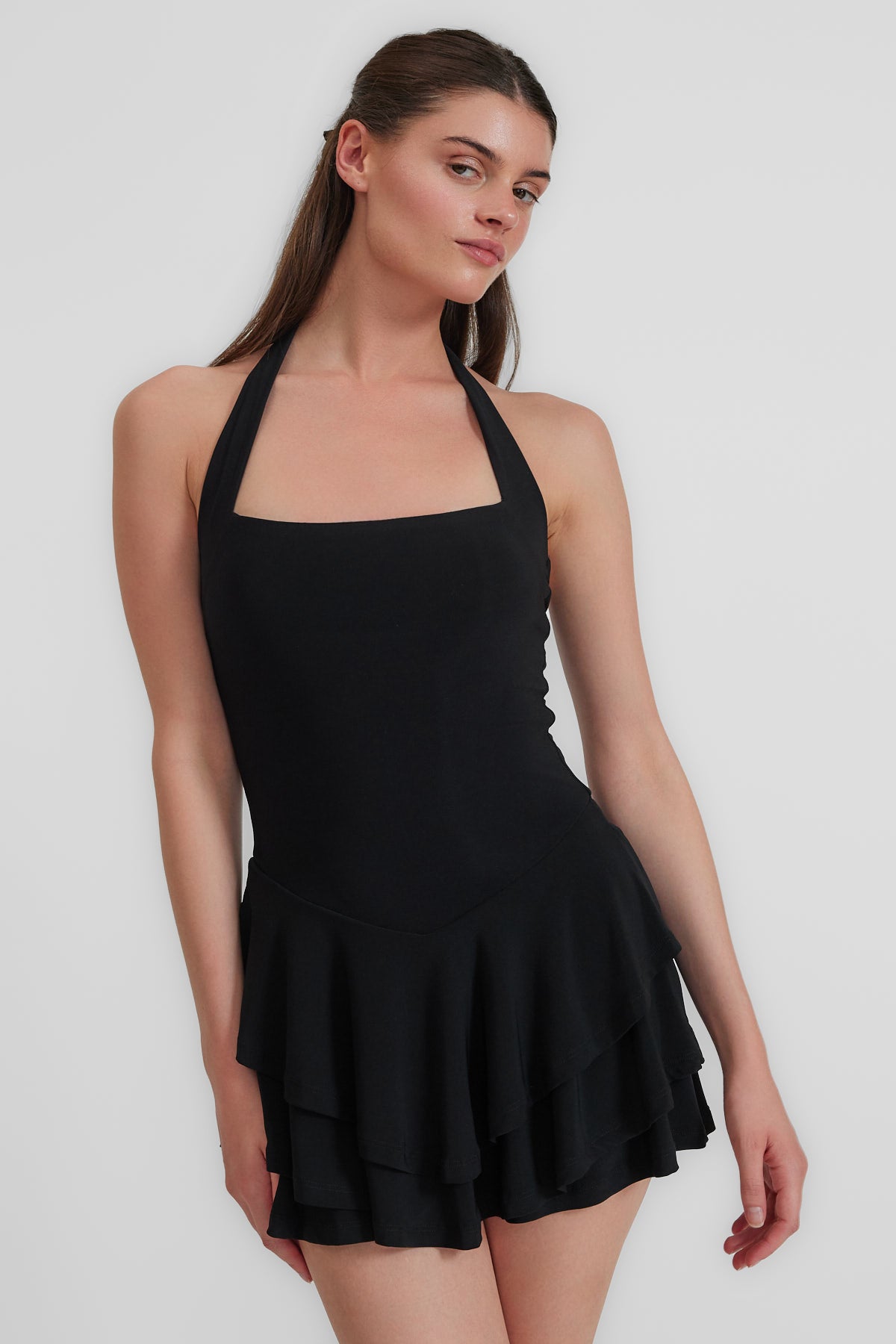 Lotus Şortlu Elbise | Siyah