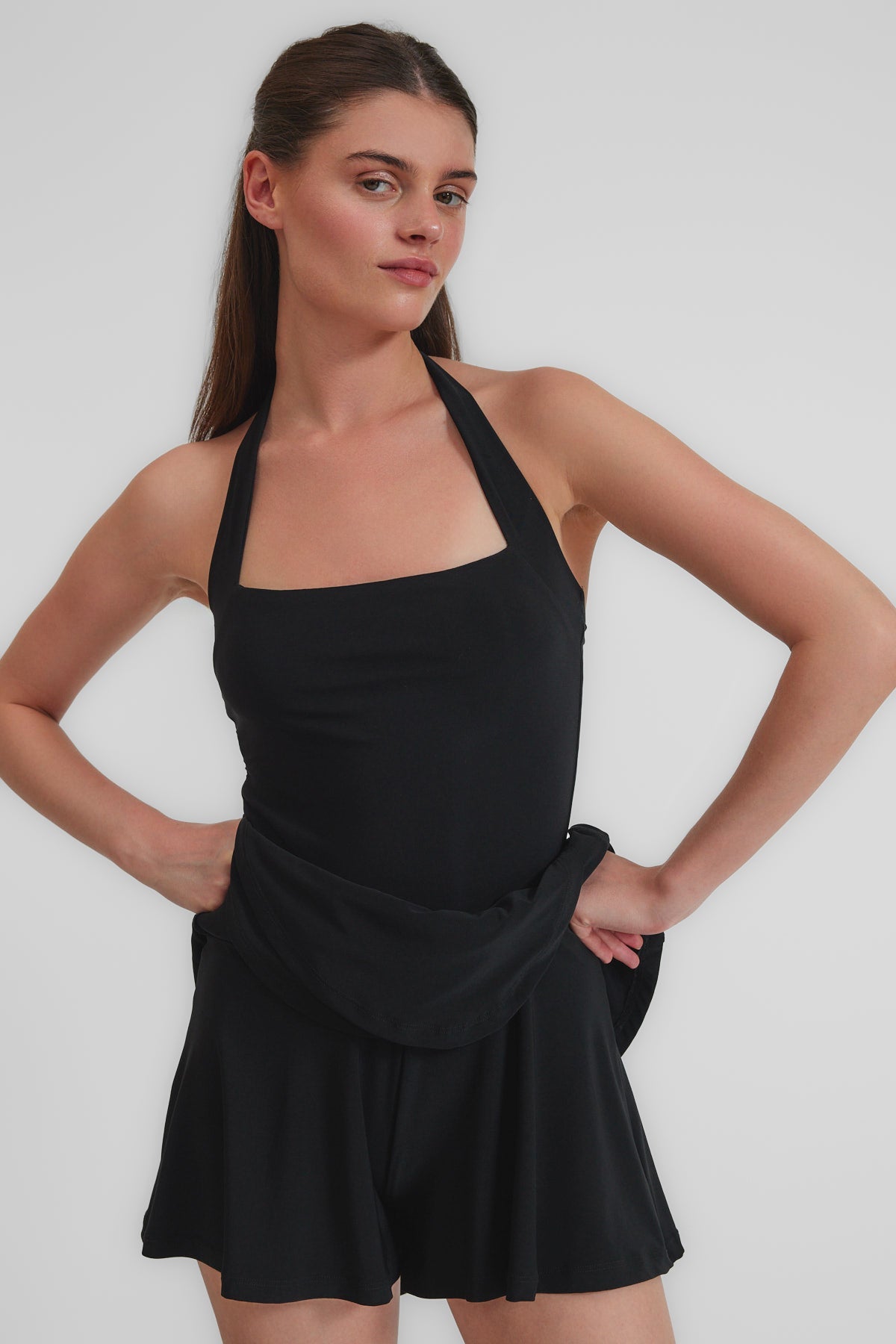 Lotus Şortlu Elbise | Siyah