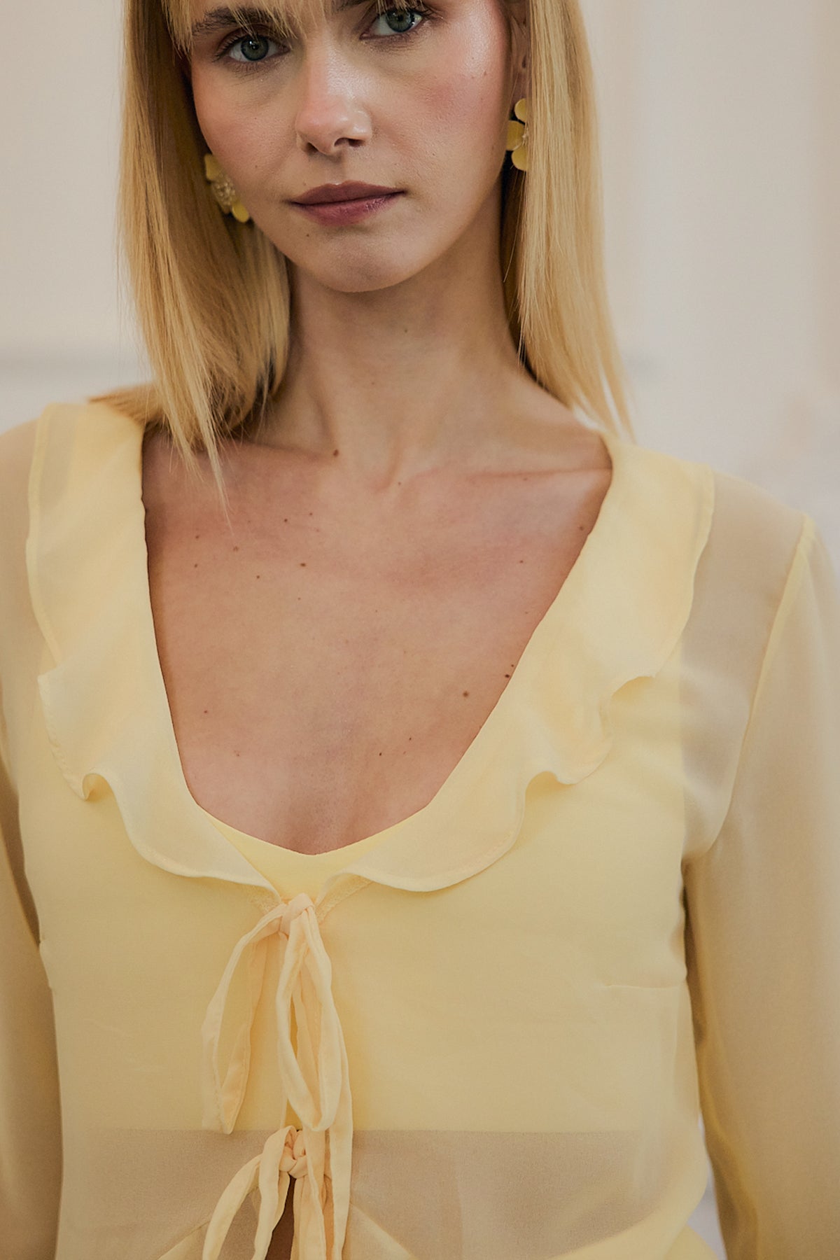 Sorella Şifon Bluz | Butter Yellow