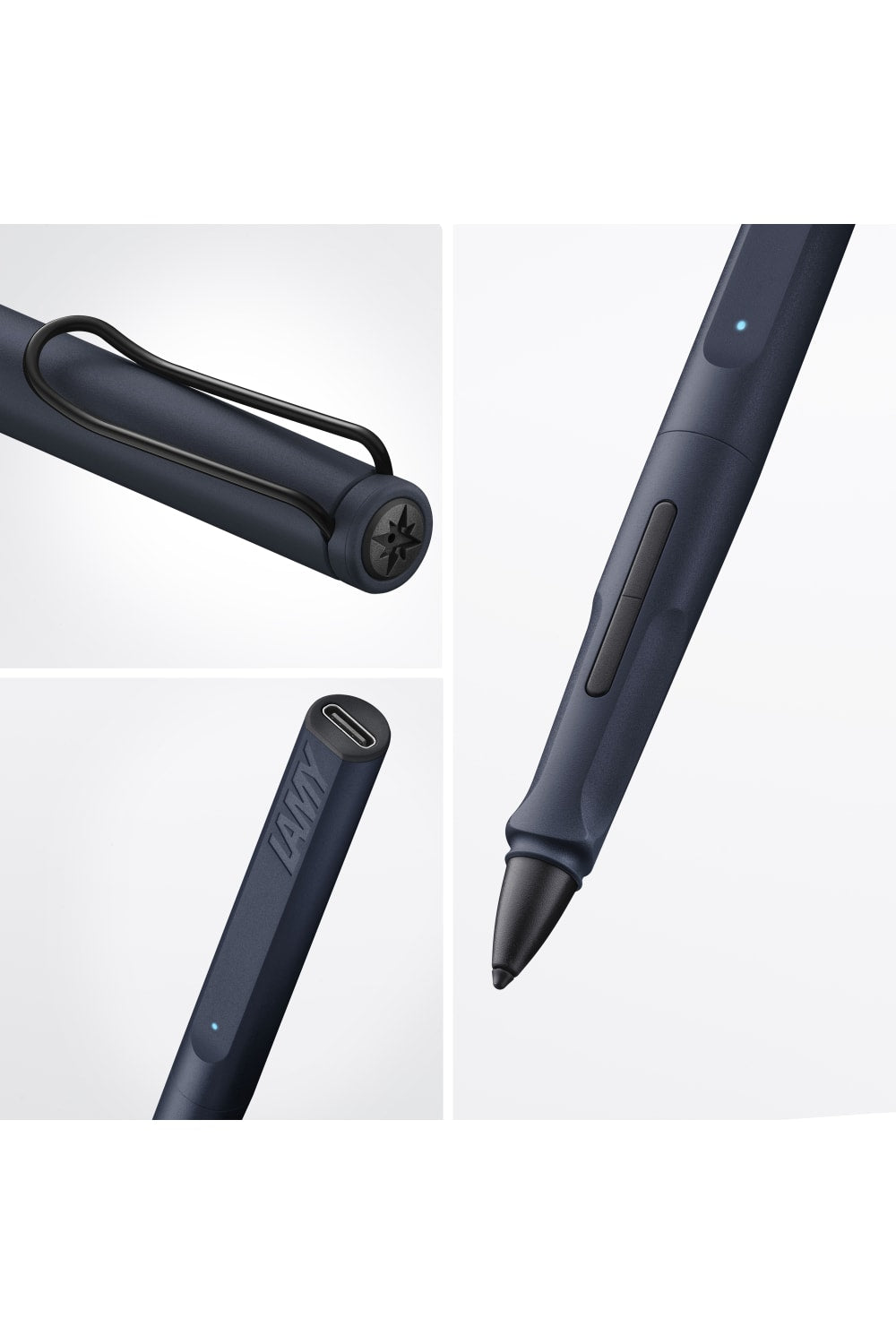 Lamy-Safari Note + Ipad Tablet Kalemi Çelik Siyah (Mavi Tonlu)-Dijital Kalem-6-Milagron.com