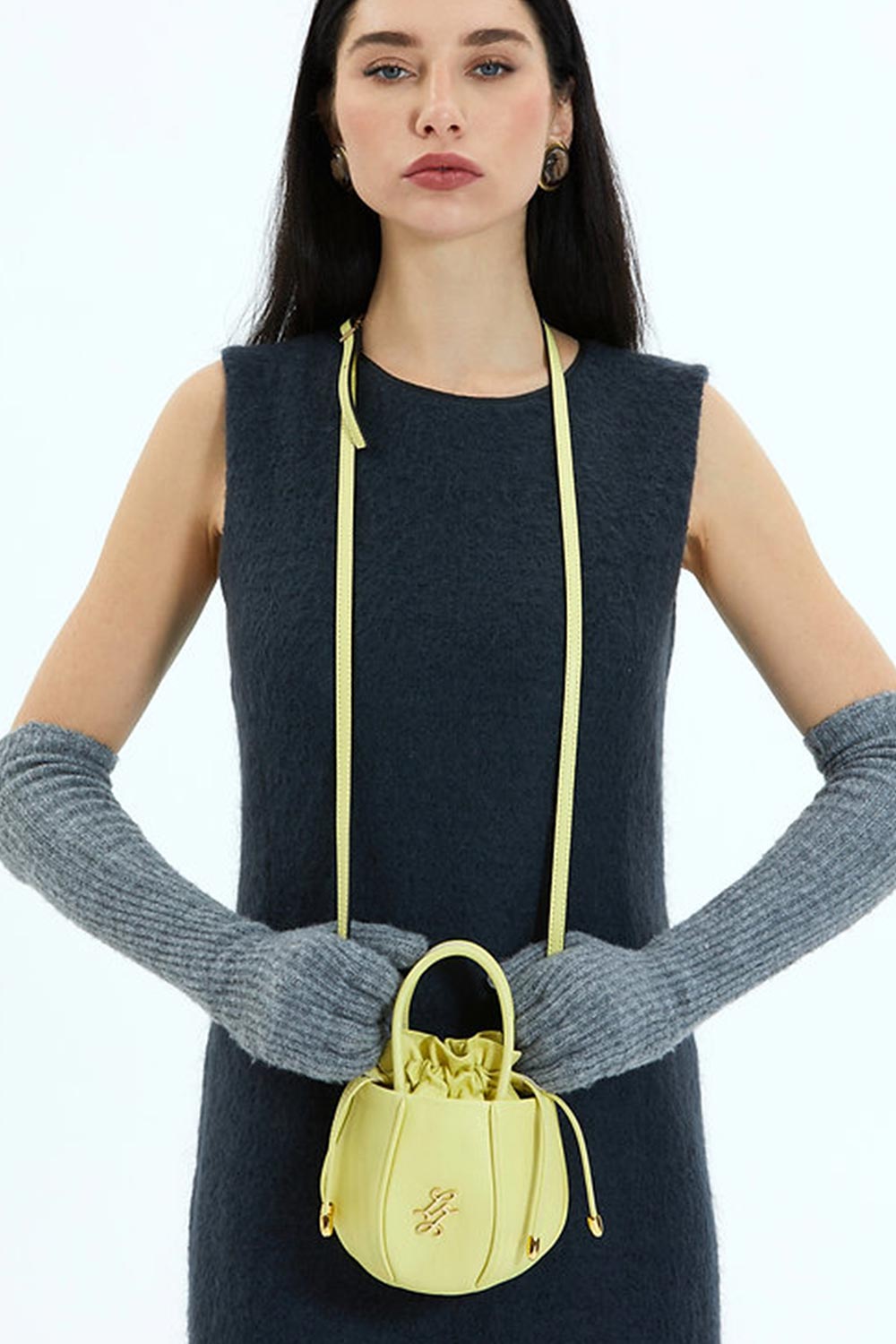 Lanurun-Alin Sarı Deri Kadın Omuz Çantası-Omuz Çantası-3-Milagron.com