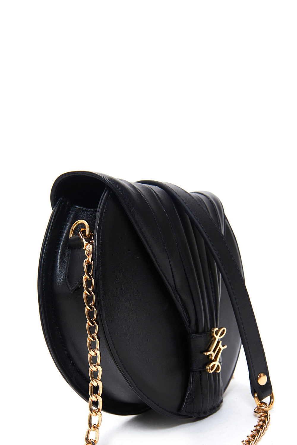 Lanurun-Anora Siyah Deri Kadın Omuz Çantası-Omuz Çantası-4-Milagron.com