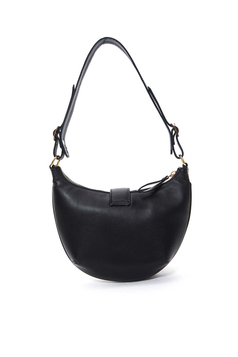 Lanurun-Ely Siyah Deri Kadın El Çantası-Omuz Çantası-2-Milagron.com