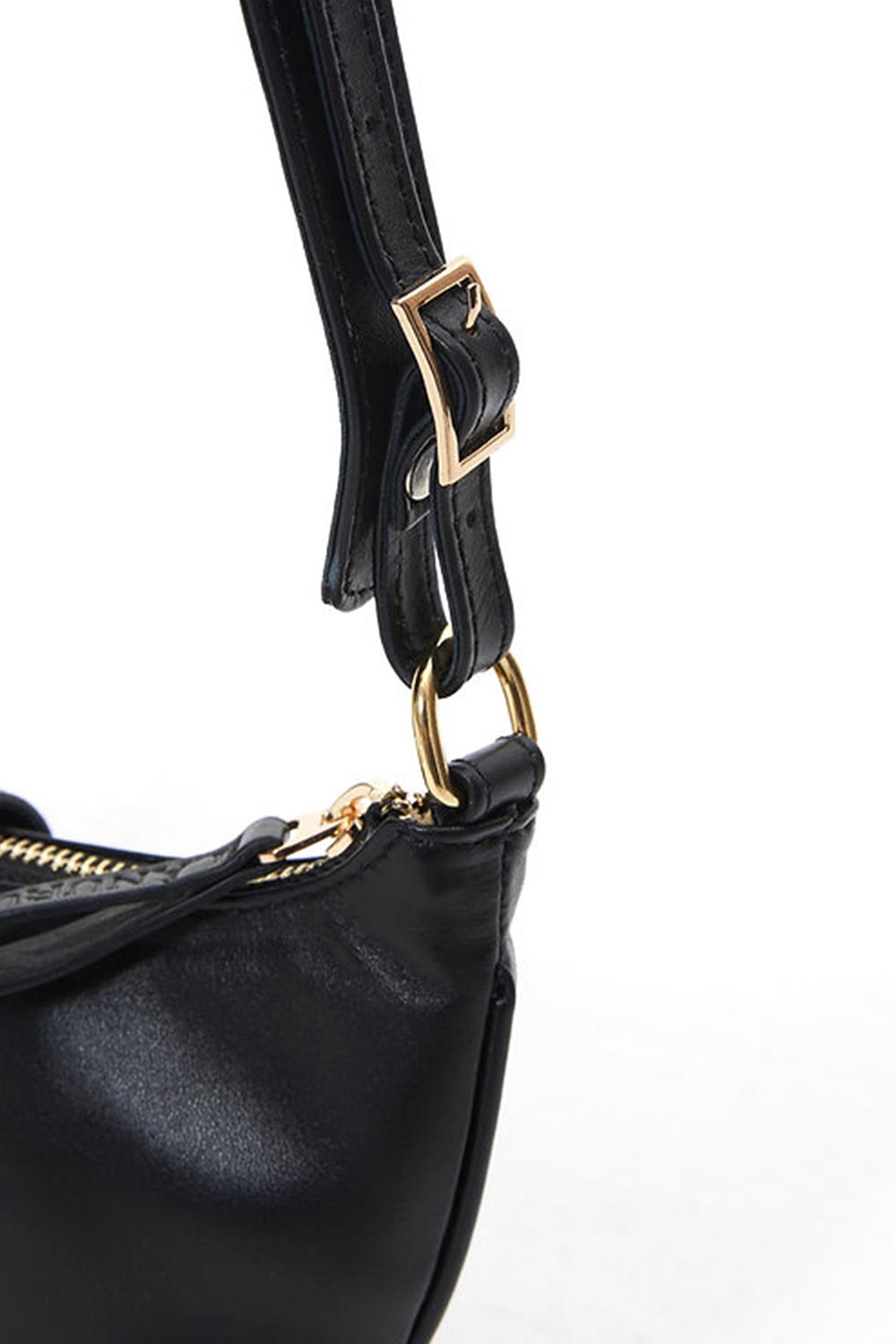 Lanurun-Ely Siyah Deri Kadın El Çantası-Omuz Çantası-3-Milagron.com