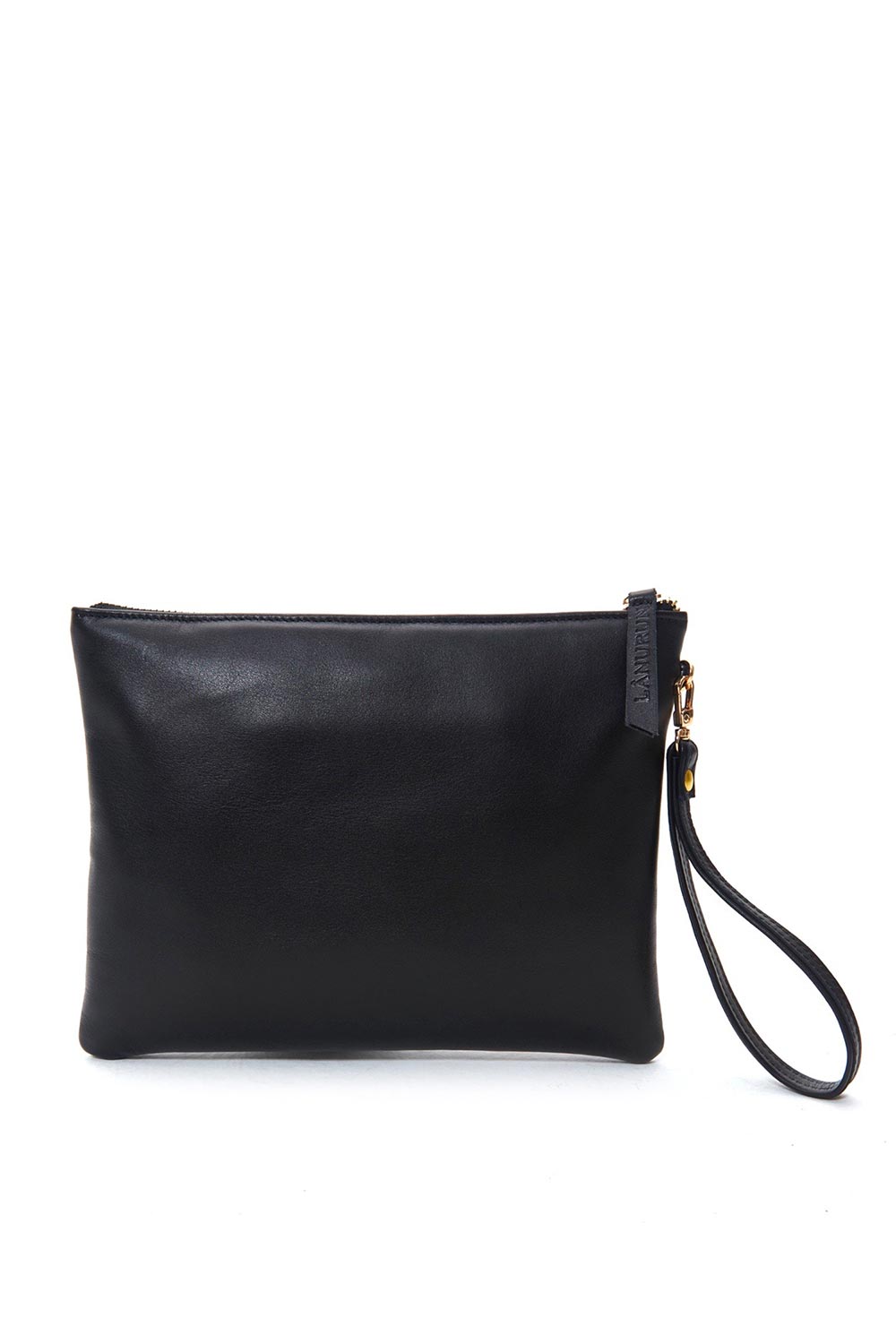 Lanurun-Hena Siyah Deri Kadın El Portföyü-El Çantası-2-Milagron.com