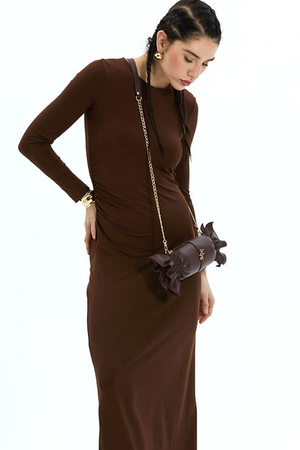 Lanurun-Loya Bordo Deri Kadın Omuz Çantası-Omuz Çantası-6-Milagron.com