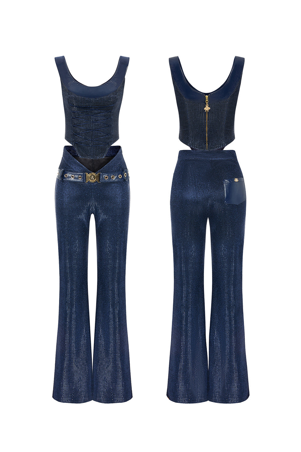 Elara İspanyol Paça Lacivert Pantolon - 5