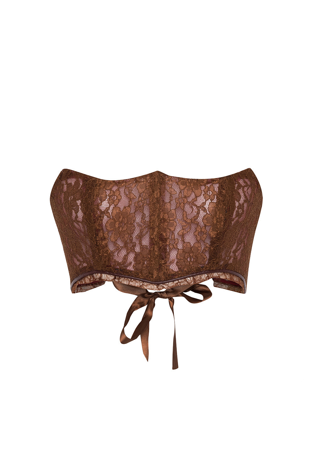 Guinevere Kahverengi Dantel Korse - 1