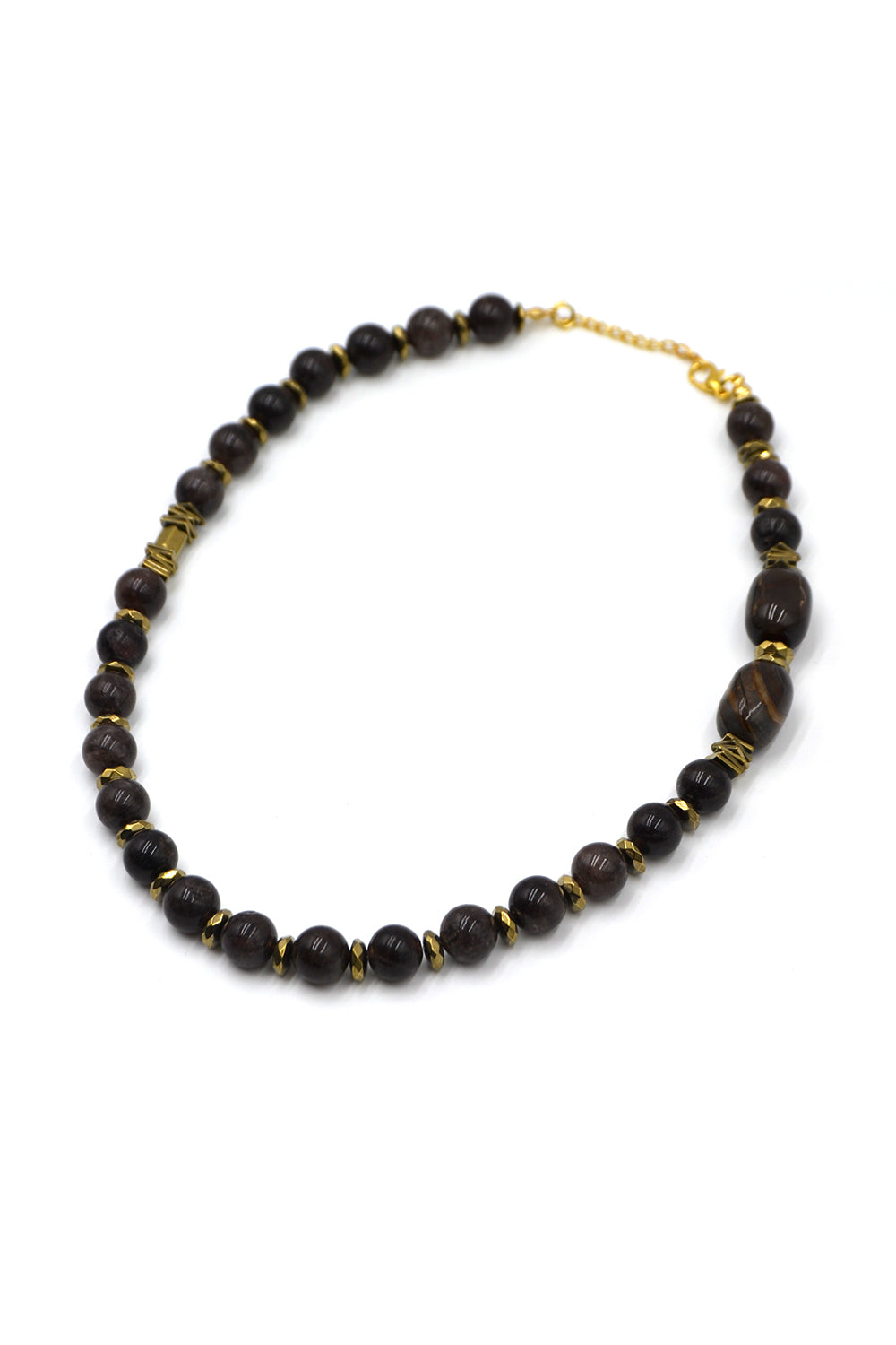 Kahverengi Akik Taşlı Kolye & Bileklik Seti - 5