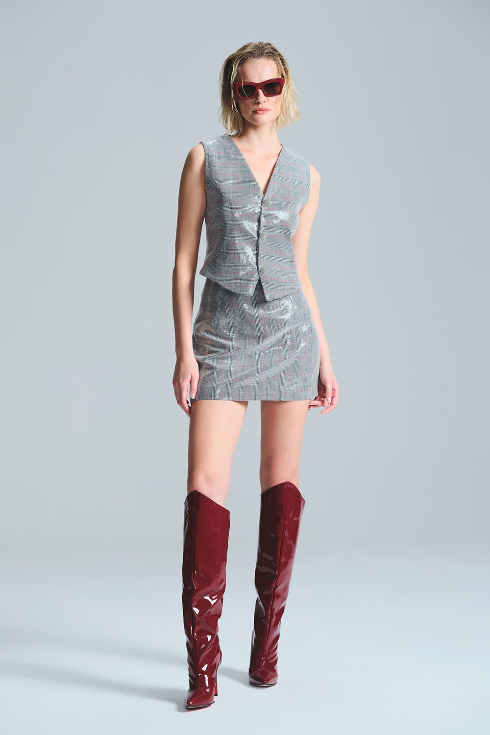 L'atelier Accract-Paris Kirmizi Çi̇zgi̇li̇ Yelek-Yelek-1-Milagron.com