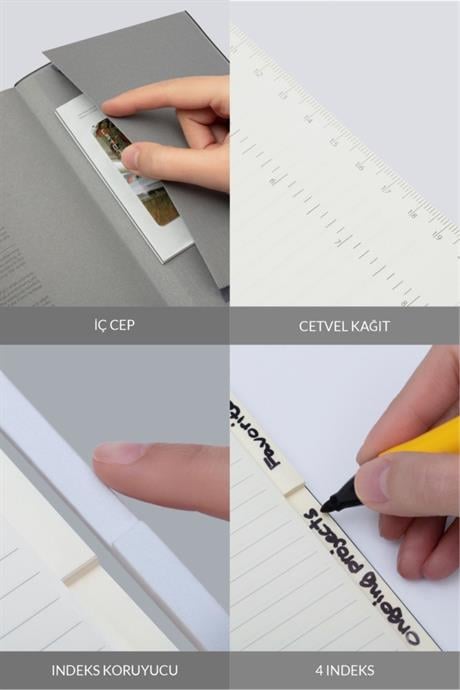 Laton-Laton Aina Gri, A5, Tarihsiz Ajanda Ve Planlayıcı, Premium Termo Deri Yumuşak Kapak, 368 Sayfa-Defter-3-Milagron.com