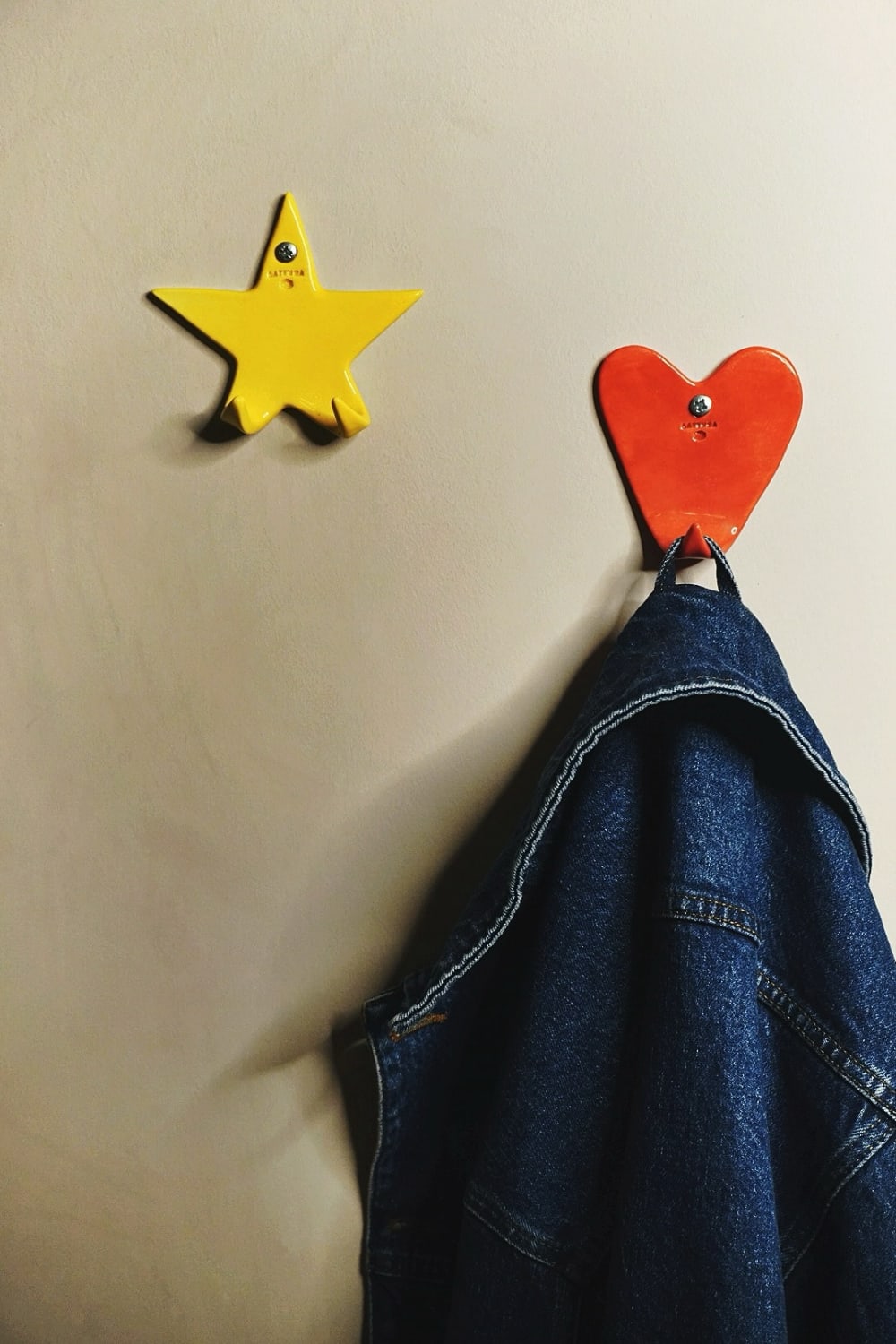 Lattuga Ceramics-Heart And Star Duvar Askılıkları-Duvar Dekorları-3-Milagron.com