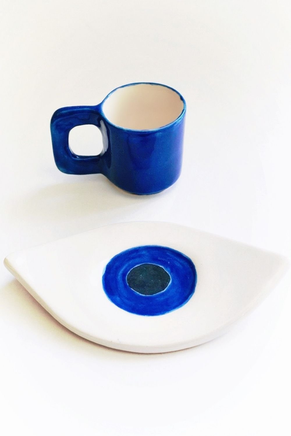 Lattuga Ceramics-Mavi Göz Türk Kahvesi Fincanı-Bardak-1-Milagron.com