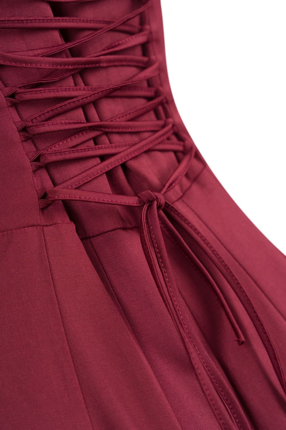 Luna Bordo Midi Elbise - 4