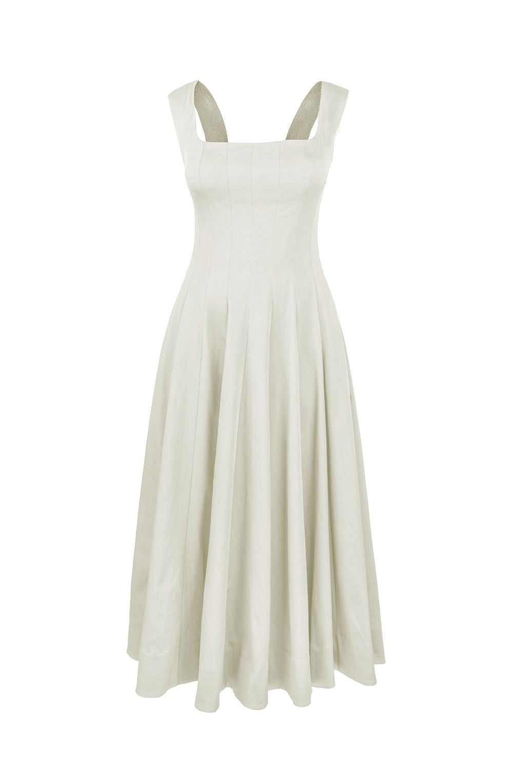 Luna Ekru Midi Elbise - 3