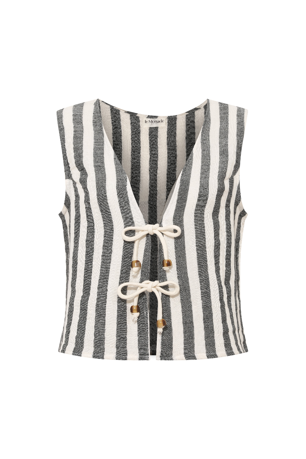 Le-Monade Dreams-Antrasit Çizgili Yelek-Yelek-1-Milagron.com