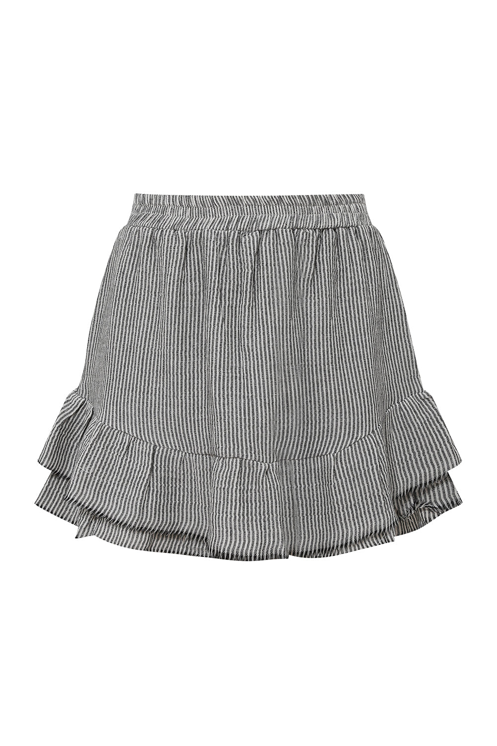 Le-Monade Dreams-Antrasit Siyah Çizgili Şort Etek-Şort-1-Milagron.com