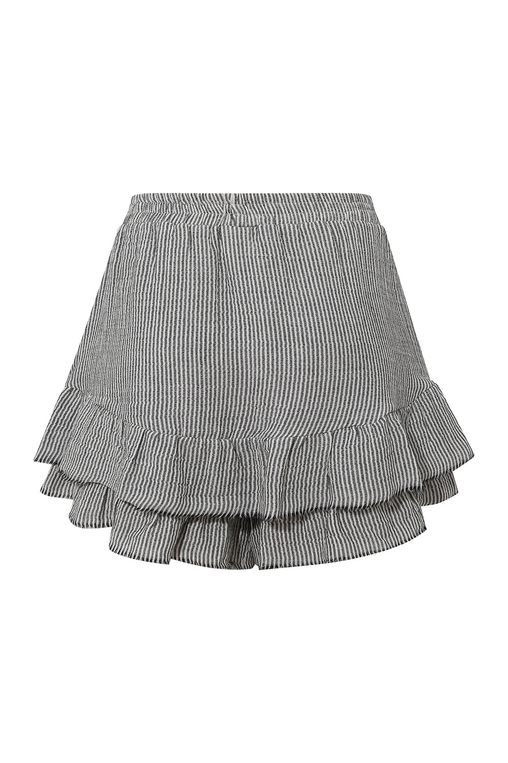 Le-Monade Dreams-Antrasit Siyah Çizgili Şort Etek-Şort-2-Milagron.com