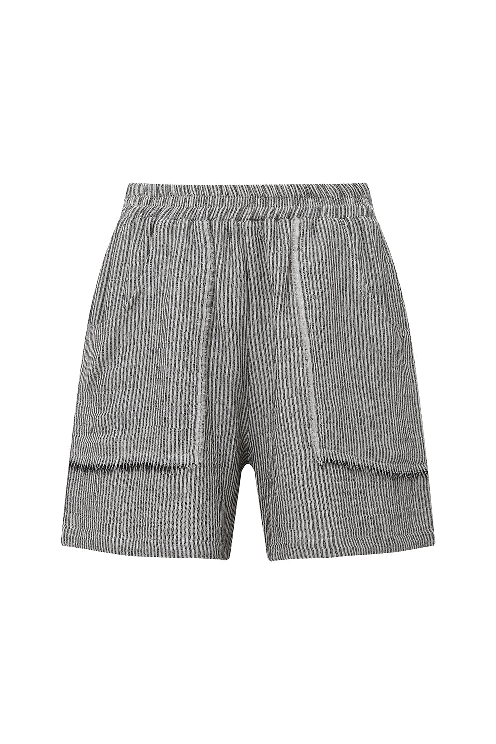 Le-Monade Dreams-Antrasit Siyah Çizgili Şort-Şort-1-Milagron.com