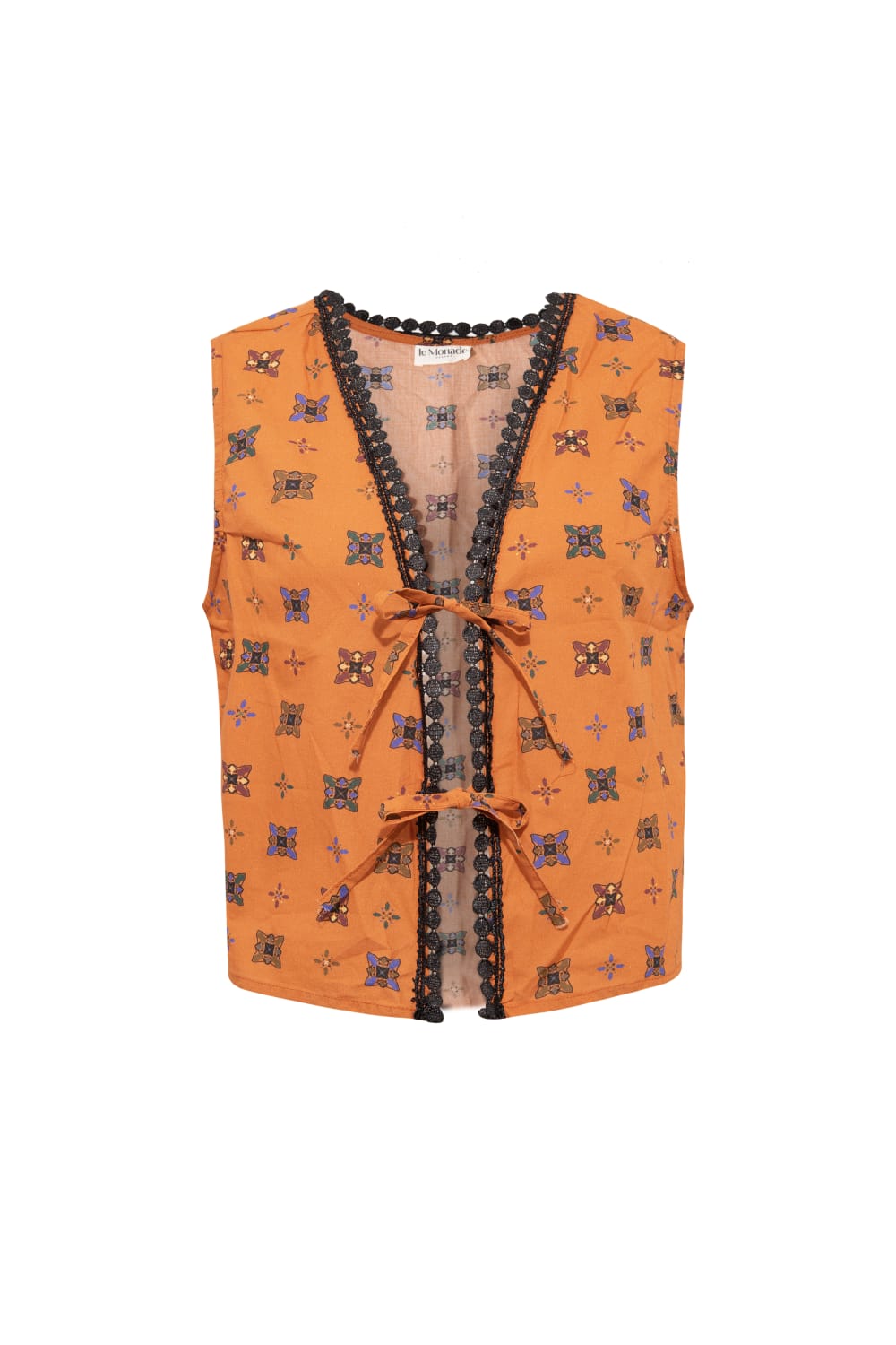 Le-Monade Dreams-Boyfriend Desenli Kenar Detaylı Yelek-Yelek-1-Milagron.com