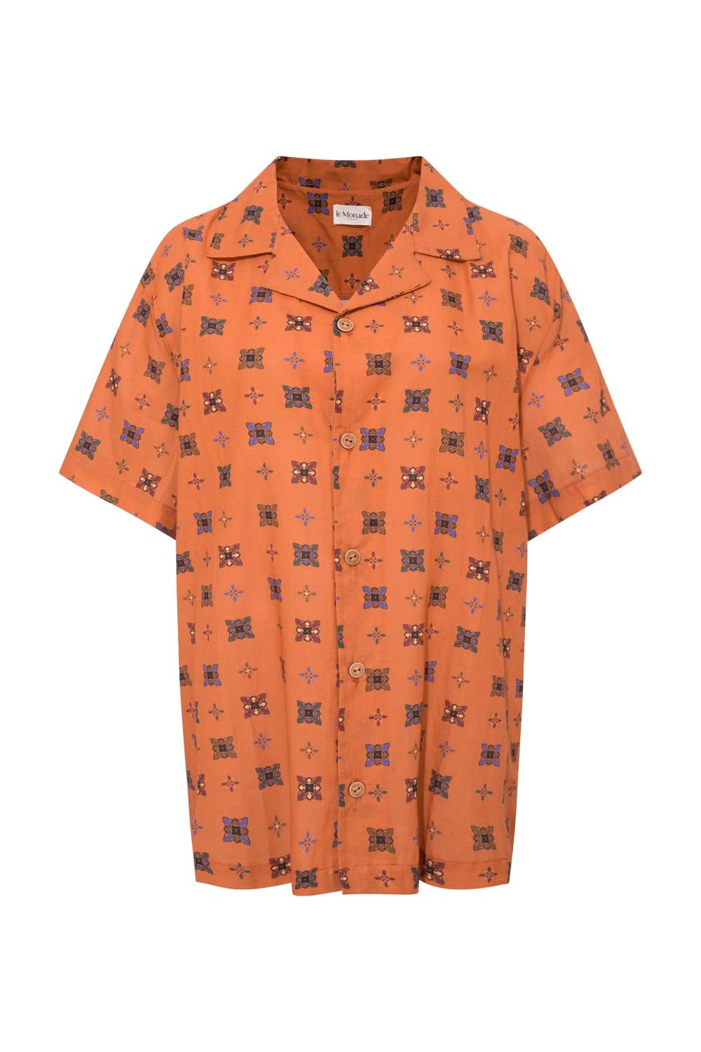 Le-Monade Dreams-Boyfriend Desenli Unisex Kısa Kol Gömlek-Gömlek-4-Milagron.com