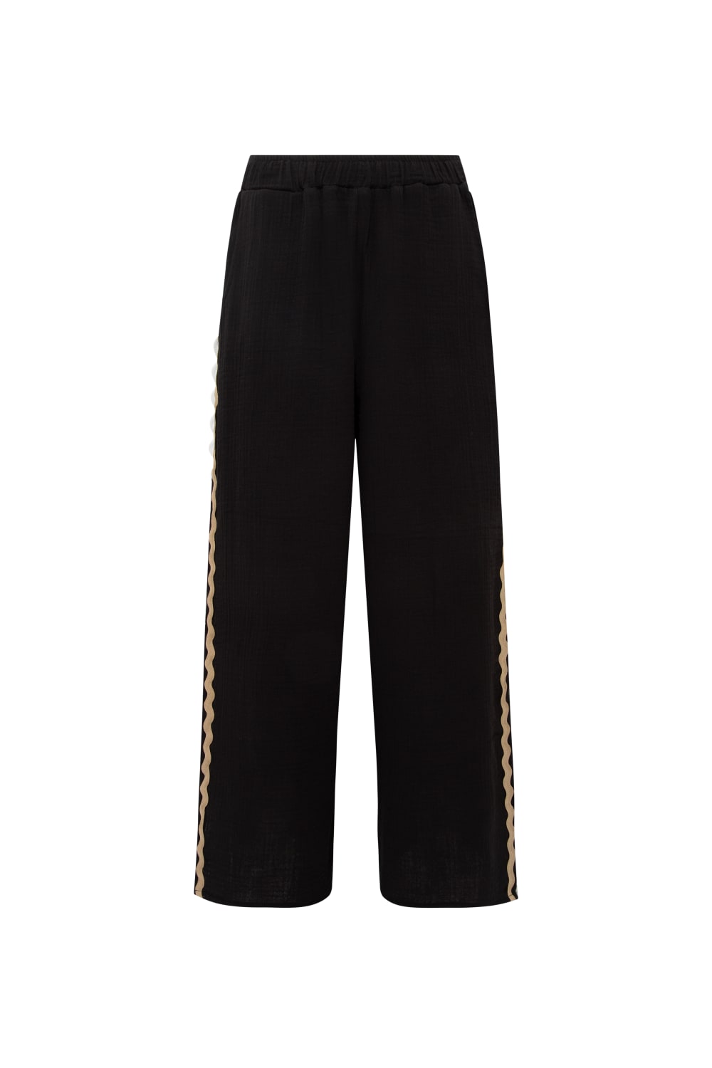 Le-Monade Dreams-Çift Su Taşı Detaylı Siyah Yandan Yırtmaçlı Pantolon-Pantolon-6-Milagron.com