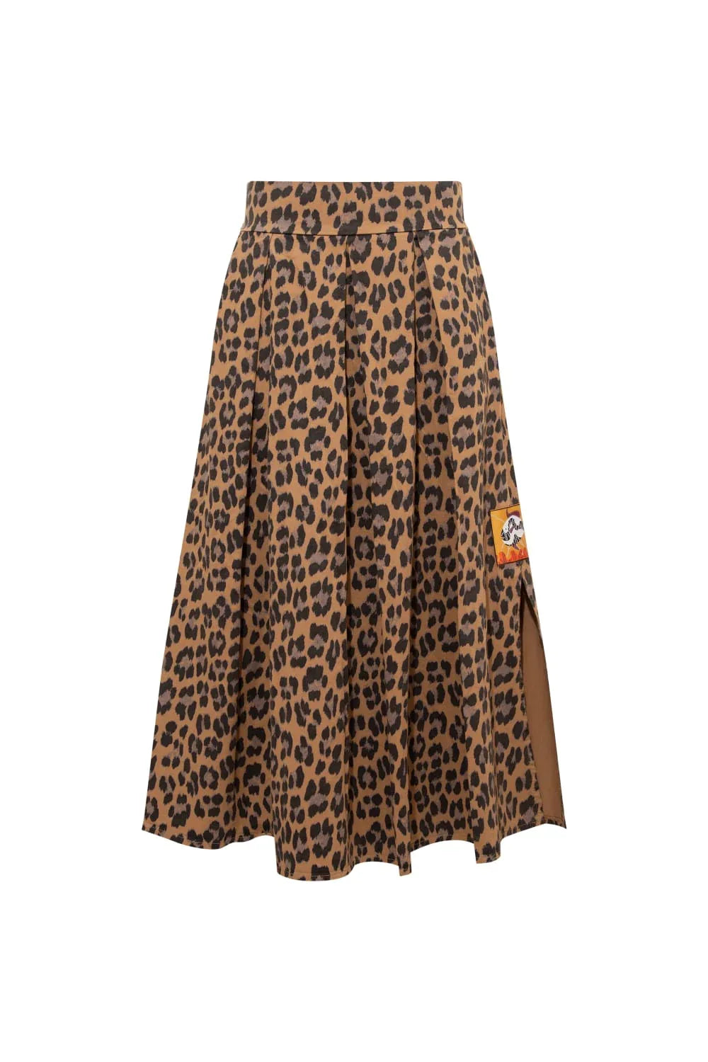 Le-Monade Dreams-Gabardin Kamel Leopar Desenli Etek-Etek-1-Milagron.com
