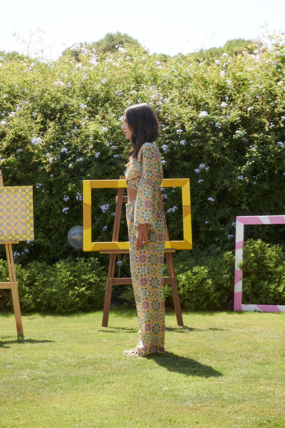 Le-Monade Dreams-Girlfriend Geometrik Desenli Pantolon-Pantolon-4-Milagron.com