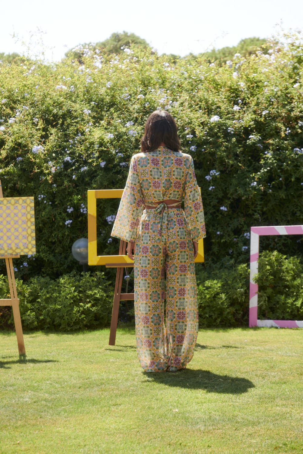 Le-Monade Dreams-Girlfriend Geometrik Desenli Pantolon-Pantolon-5-Milagron.com