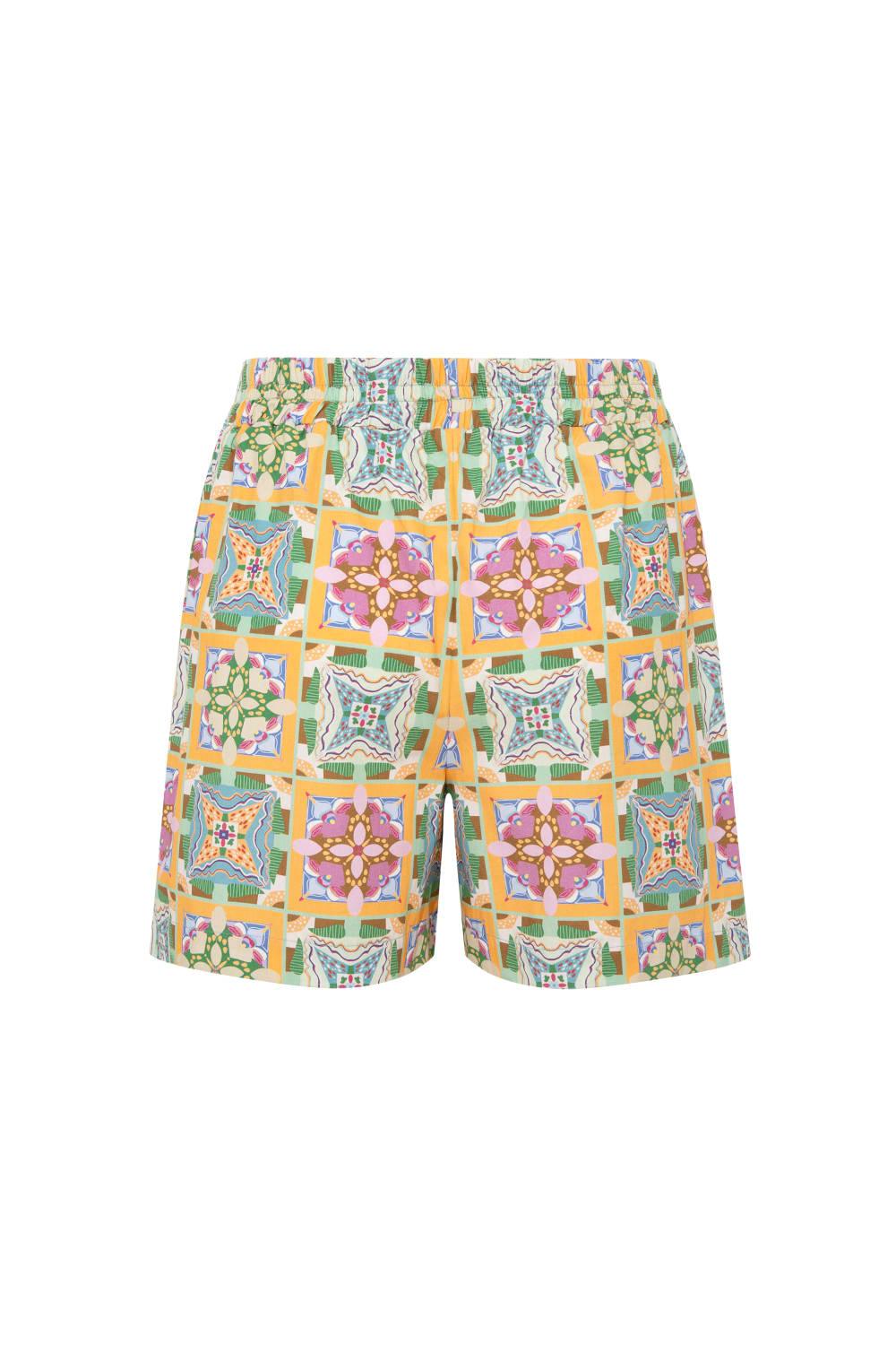 Le-Monade Dreams-Girlfriend Geometrik Desenli Şort-Şort-2-Milagron.com