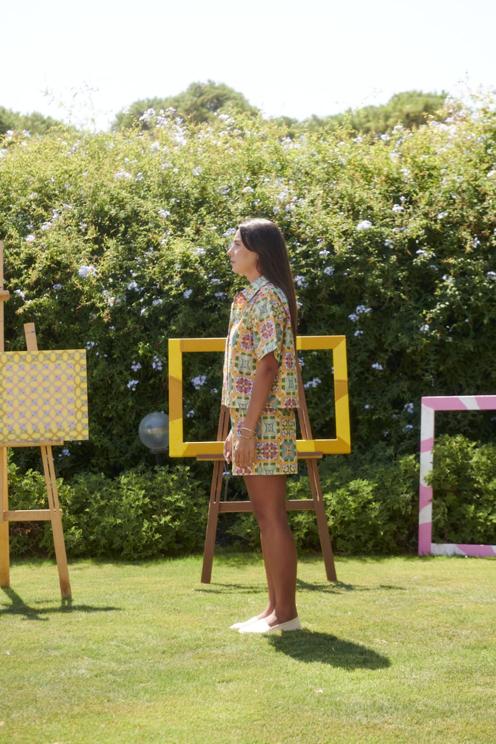 Le-Monade Dreams-Girlfriend Geometrik Desenli Şort-Şort-4-Milagron.com