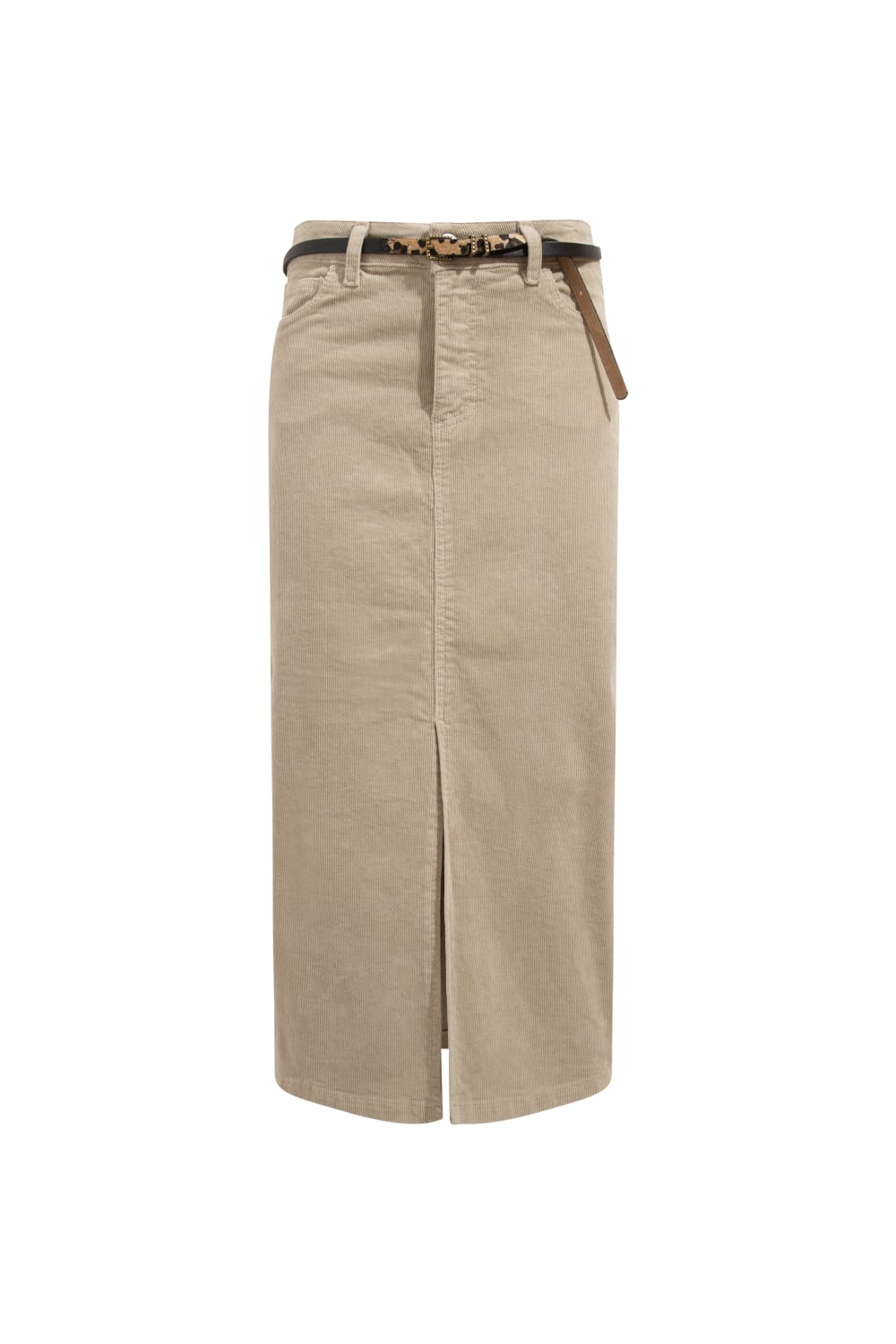 Le-Monade Dreams-Kadife Bej Midi Etek-Etek-1-Milagron.com