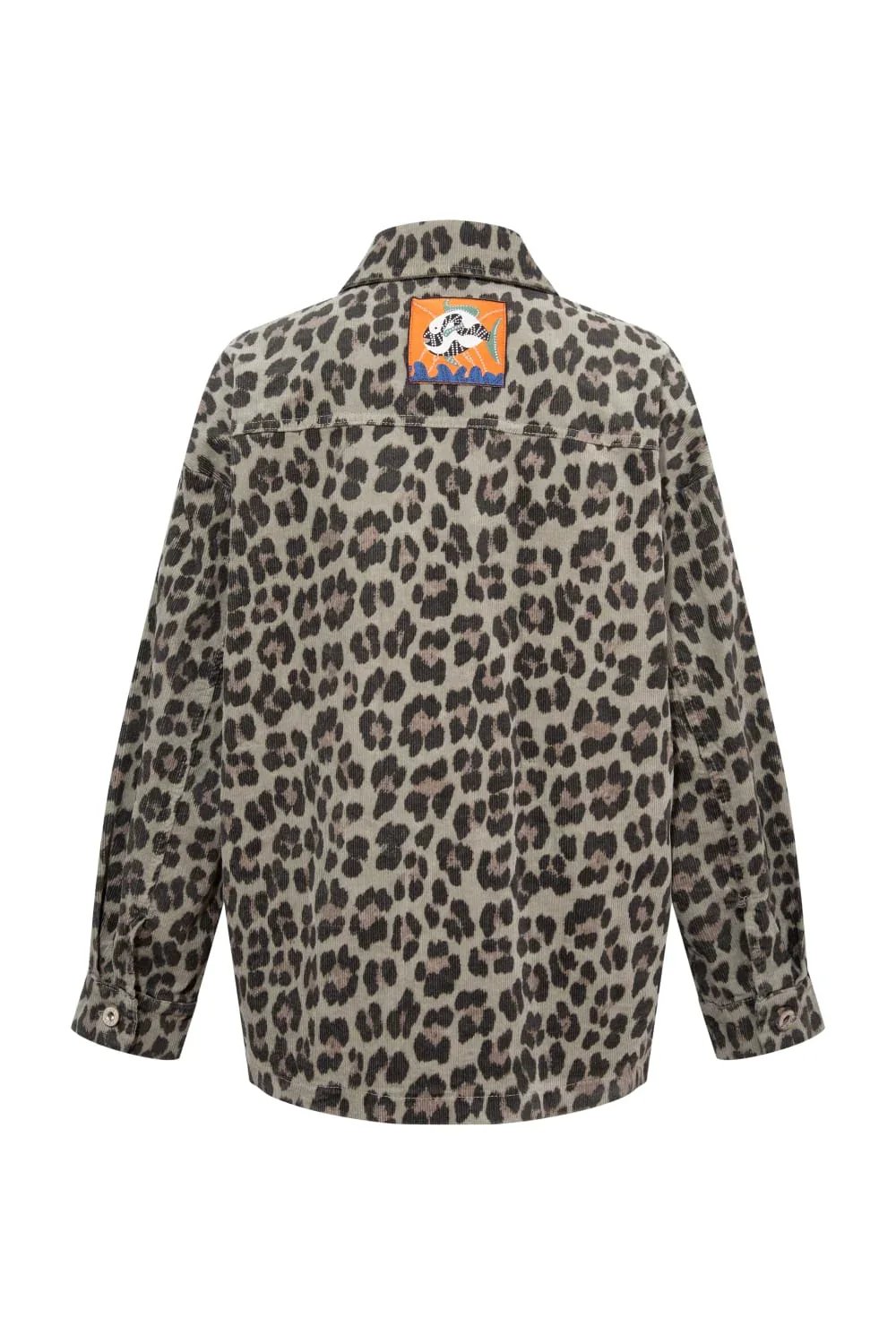 Le-Monade Dreams-Kadife Haki Leopar Desenli Gömlek-Gömlek-1-Milagron.com