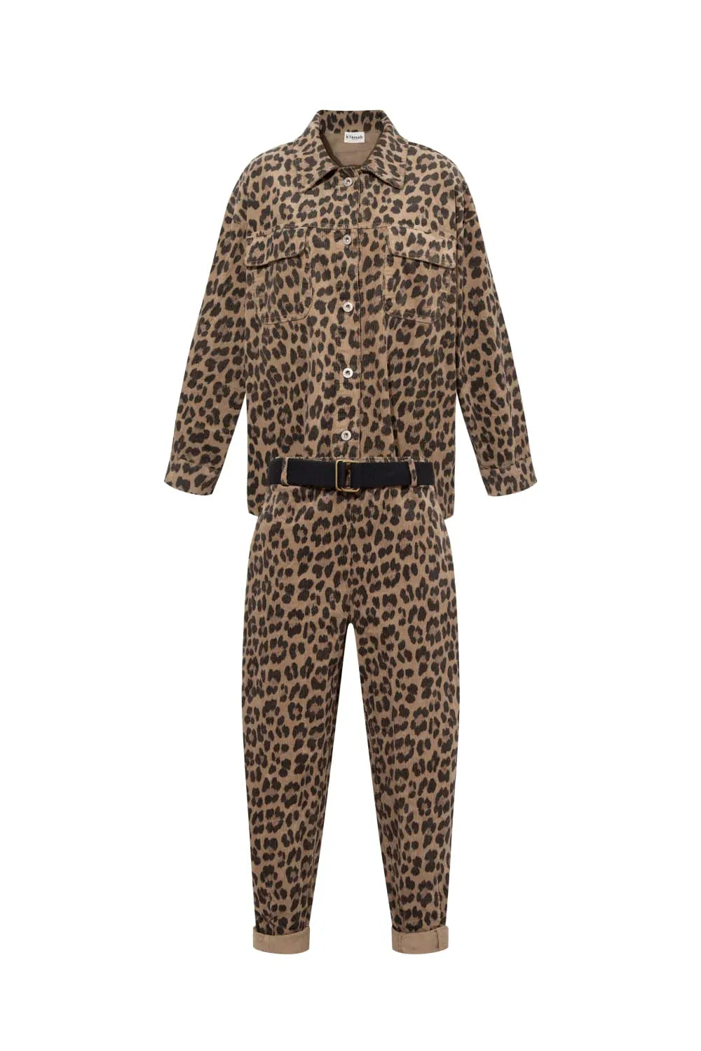 Le-Monade Dreams-Kadife Kahve Leopar Desenli Gömlek-Gömlek-3-Milagron.com