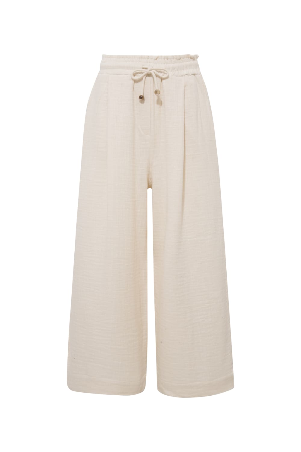 Le-Monade Dreams-Keten Dokulu Ekru Salaş Pantolon-Pantolon-1-Milagron.com