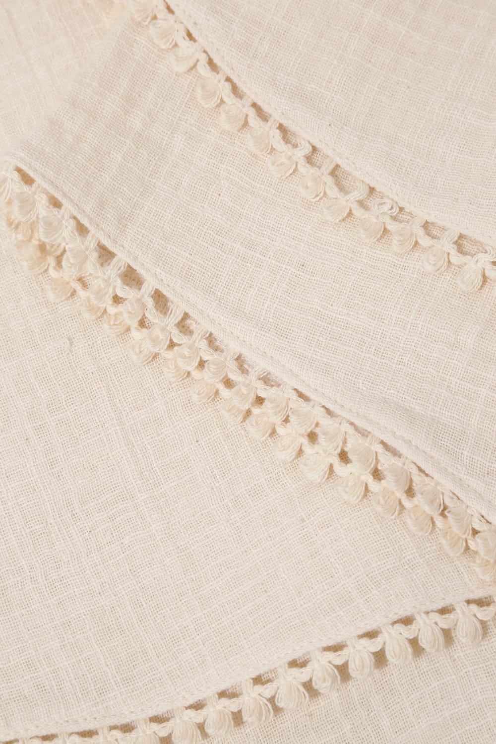 Le-Monade Dreams-Keten Dokulu Kenar Detaylı Çift Kat Ekru Bluz-Bluz-3-Milagron.com