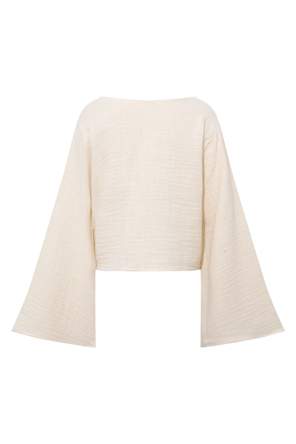 Le-Monade Dreams-Keten Dokulu Önden Bağlamalı Ekru Bluz-Bluz-2-Milagron.com