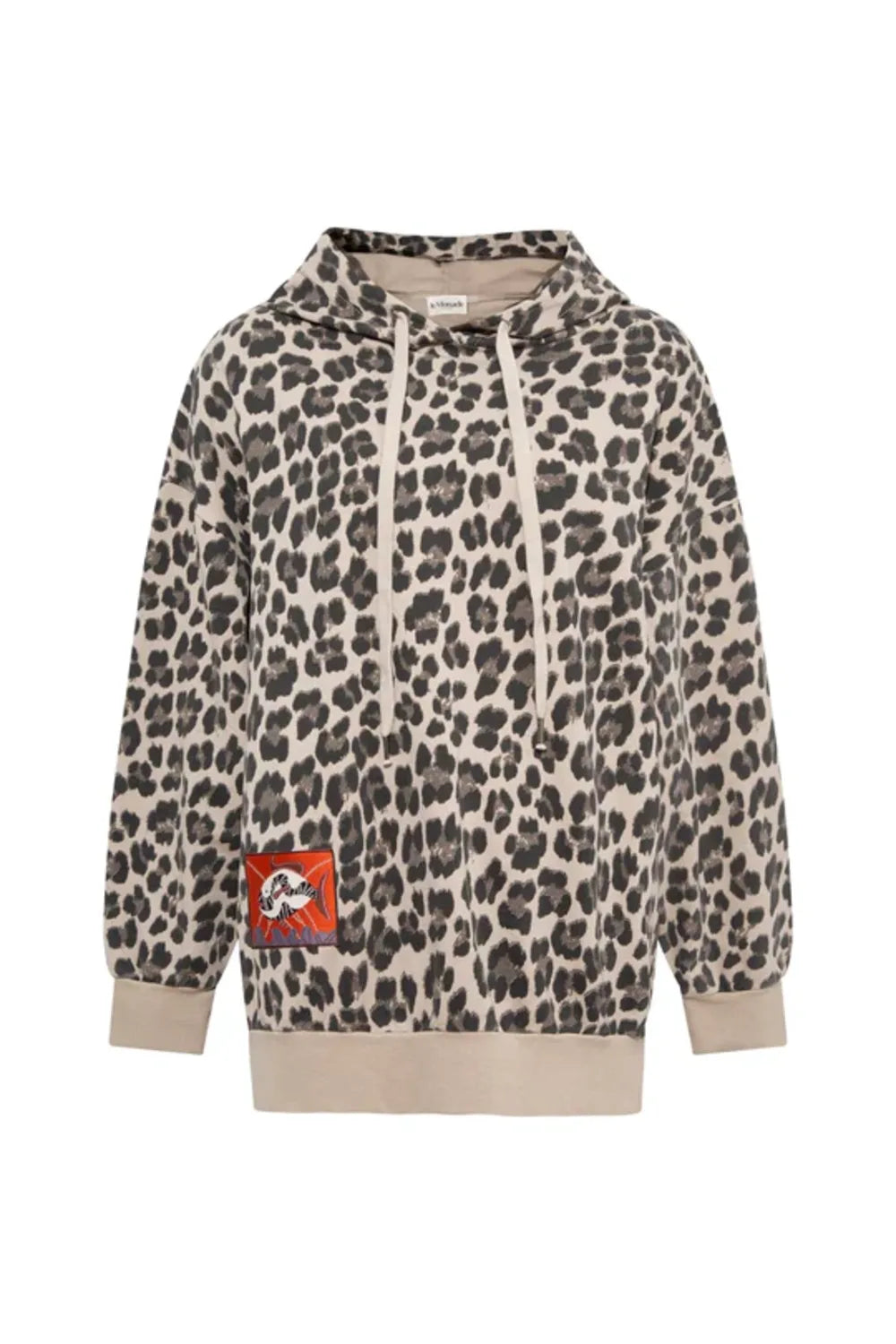 Le-Monade Dreams-Koton Kapüşonlu Bej Leopar Desenli Sweatshirt-Sweatshirts & Hoodies-1-Milagron.com