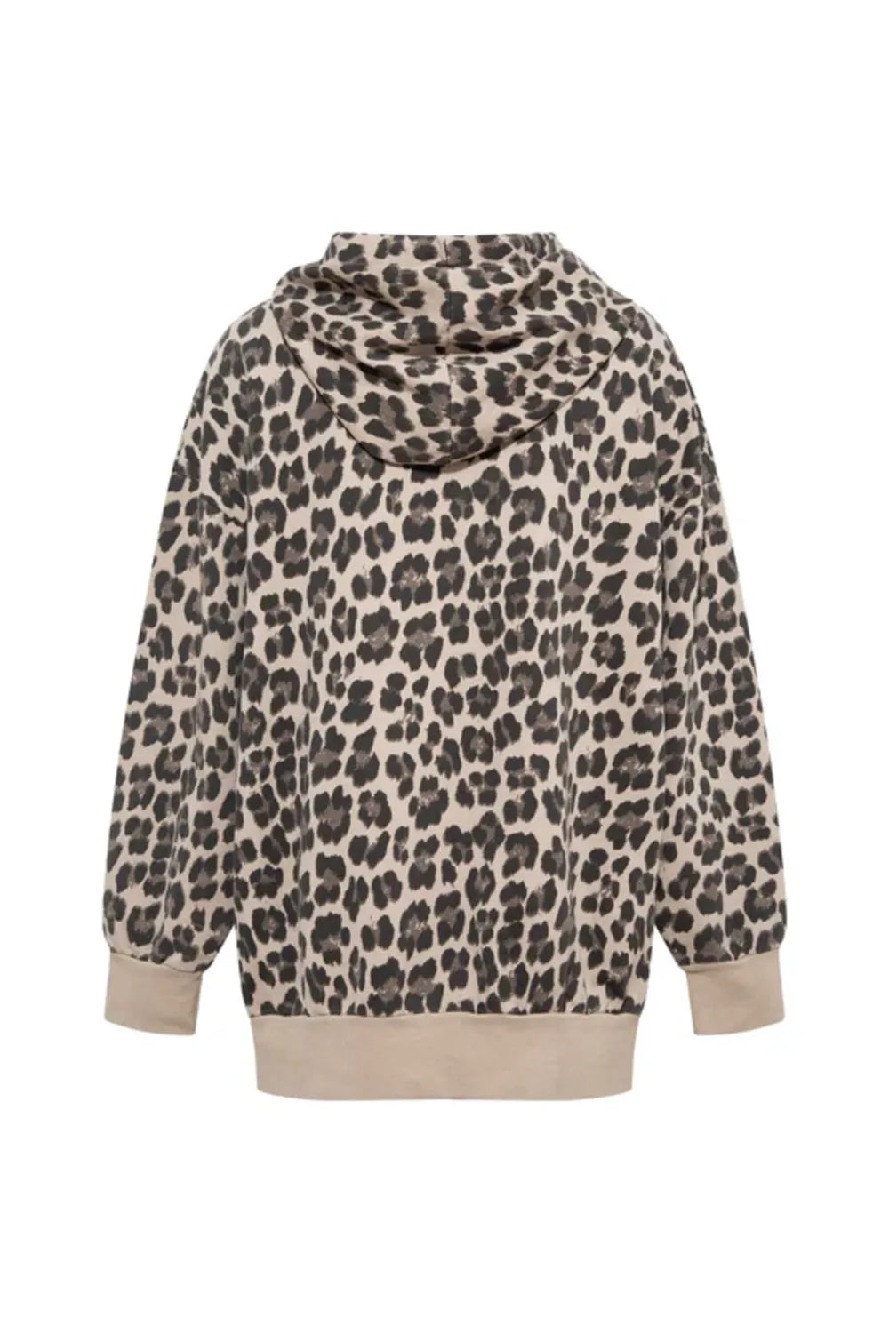 Le-Monade Dreams-Koton Kapüşonlu Bej Leopar Desenli Sweatshirt-Sweatshirts & Hoodies-2-Milagron.com