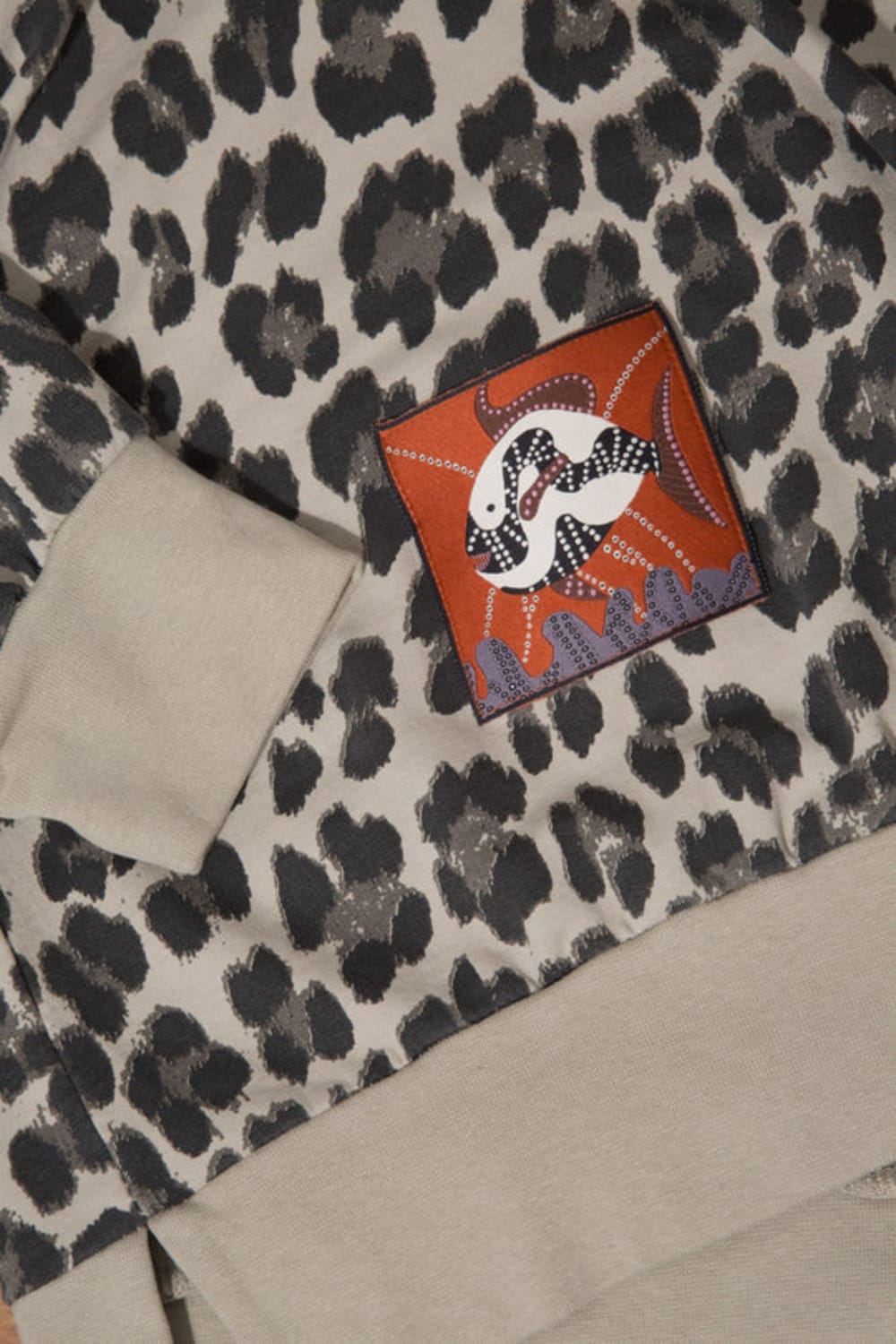 Le-Monade Dreams-Koton Kapüşonlu Bej Leopar Desenli Sweatshirt-Sweatshirts & Hoodies-6-Milagron.com