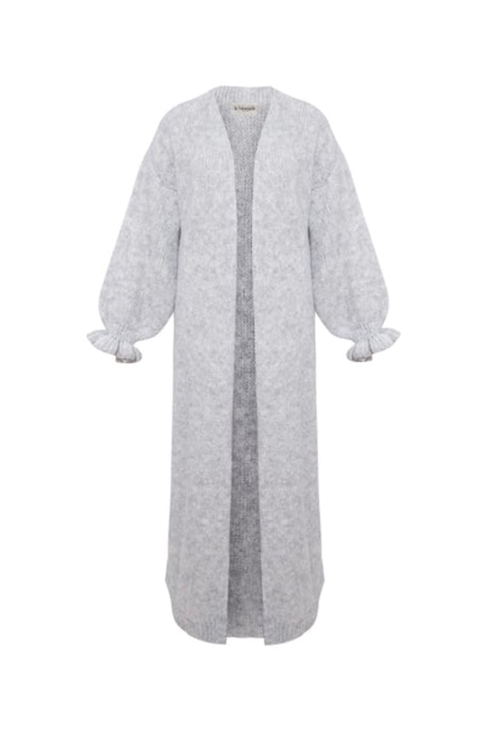 Le-Monade Dreams-Moher Gri Uzun Hırka-Kazak & Triko-1-Milagron.com