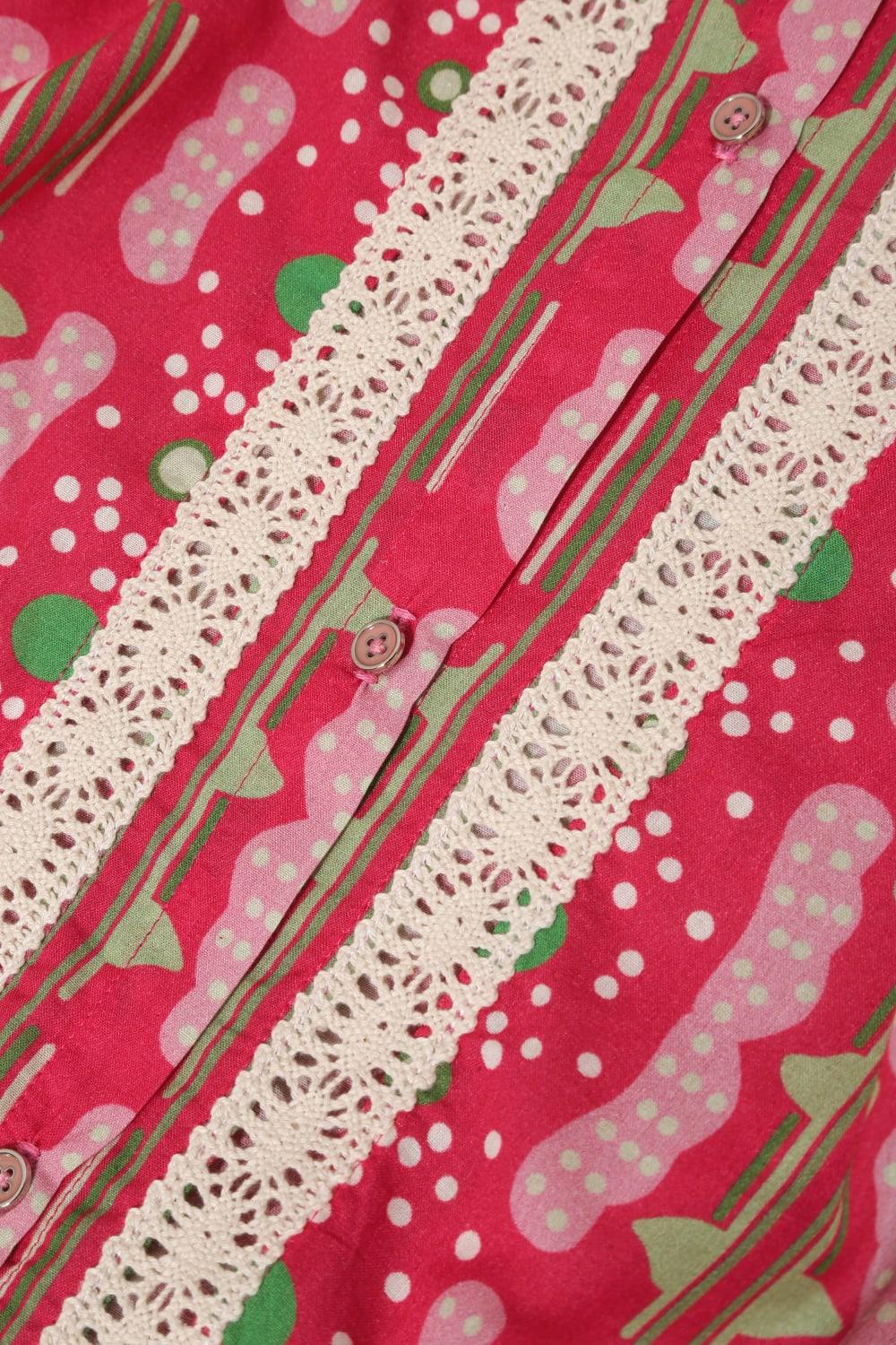 Le-Monade Dreams-Pembe Bulut Desenli Kopanaki Detaylı Uzun Kol Gömlek-Gömlek-3-Milagron.com