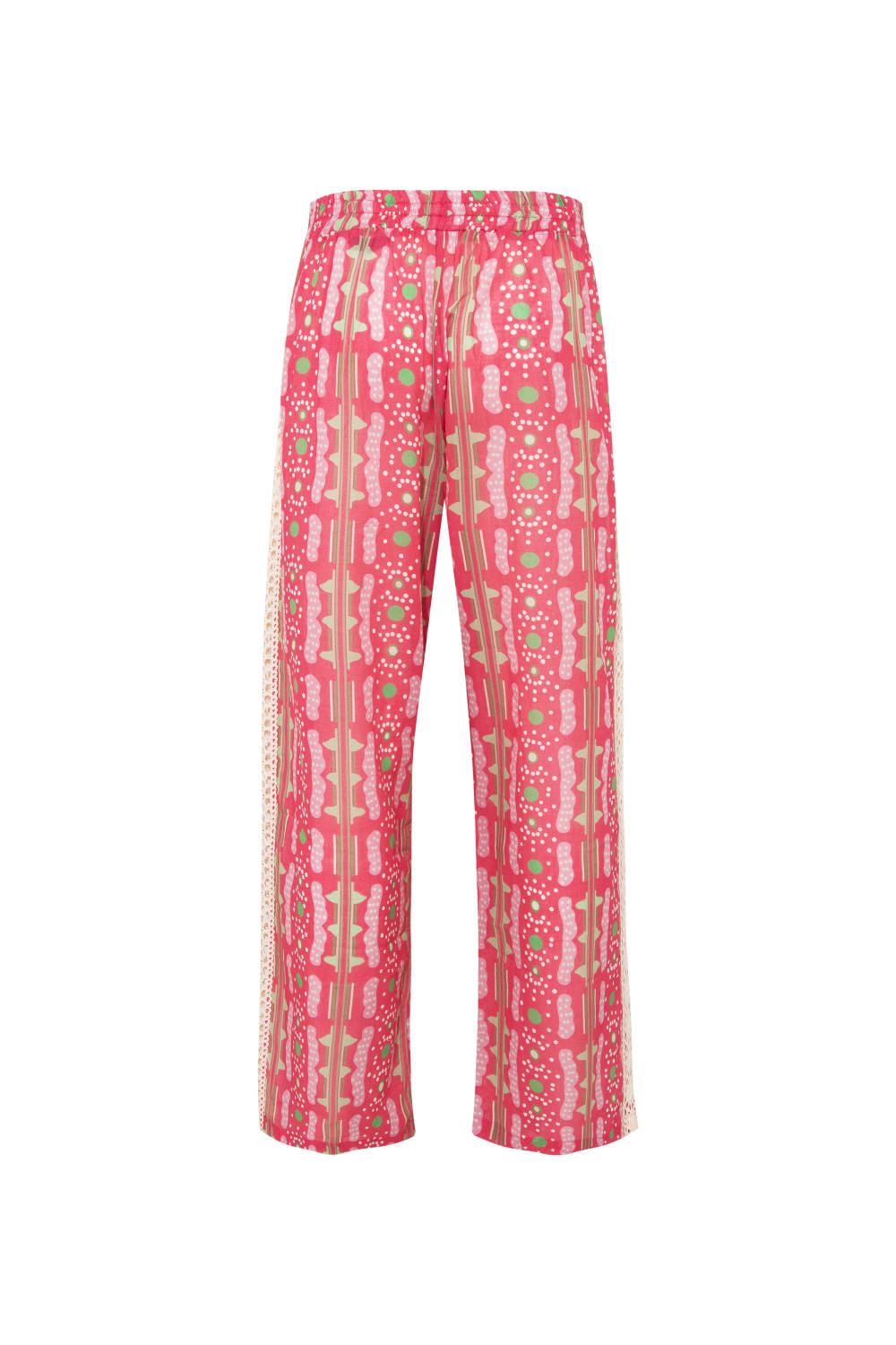 Le-Monade Dreams-Pembe Bulut Desenli Kopanakli Detaylı Pantolon-Pantolon-3-Milagron.com