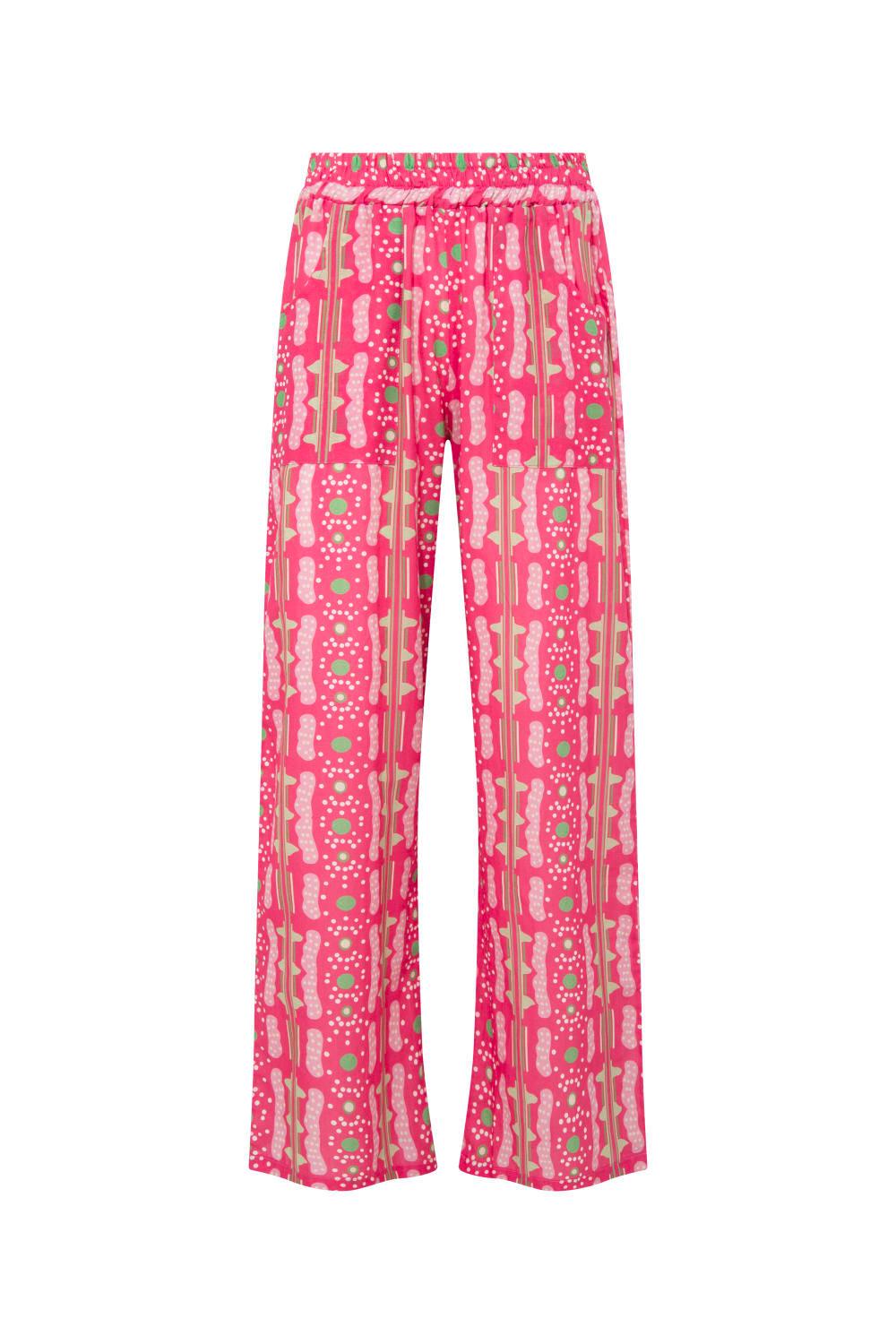 Le-Monade Dreams-Pembe Bulut Desenli Pantolon-Pantolon-1-Milagron.com