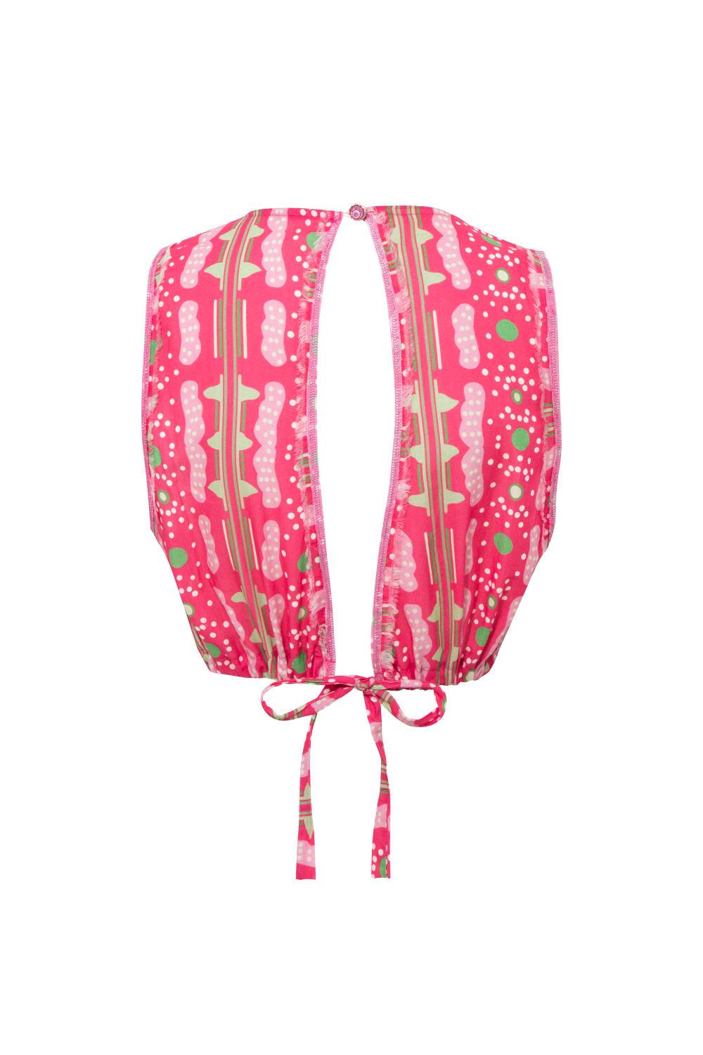 Le-Monade Dreams-Pembe Bulut Desenli Sırt Detaylı Bluz-Bluz-2-Milagron.com