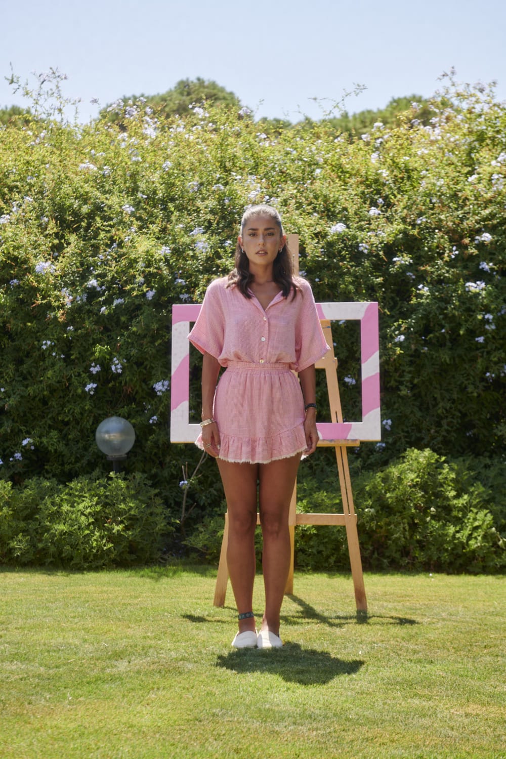 Le-Monade Dreams-Pembe Çizgili Kısa Kol Gömlek-Gömlek-4-Milagron.com