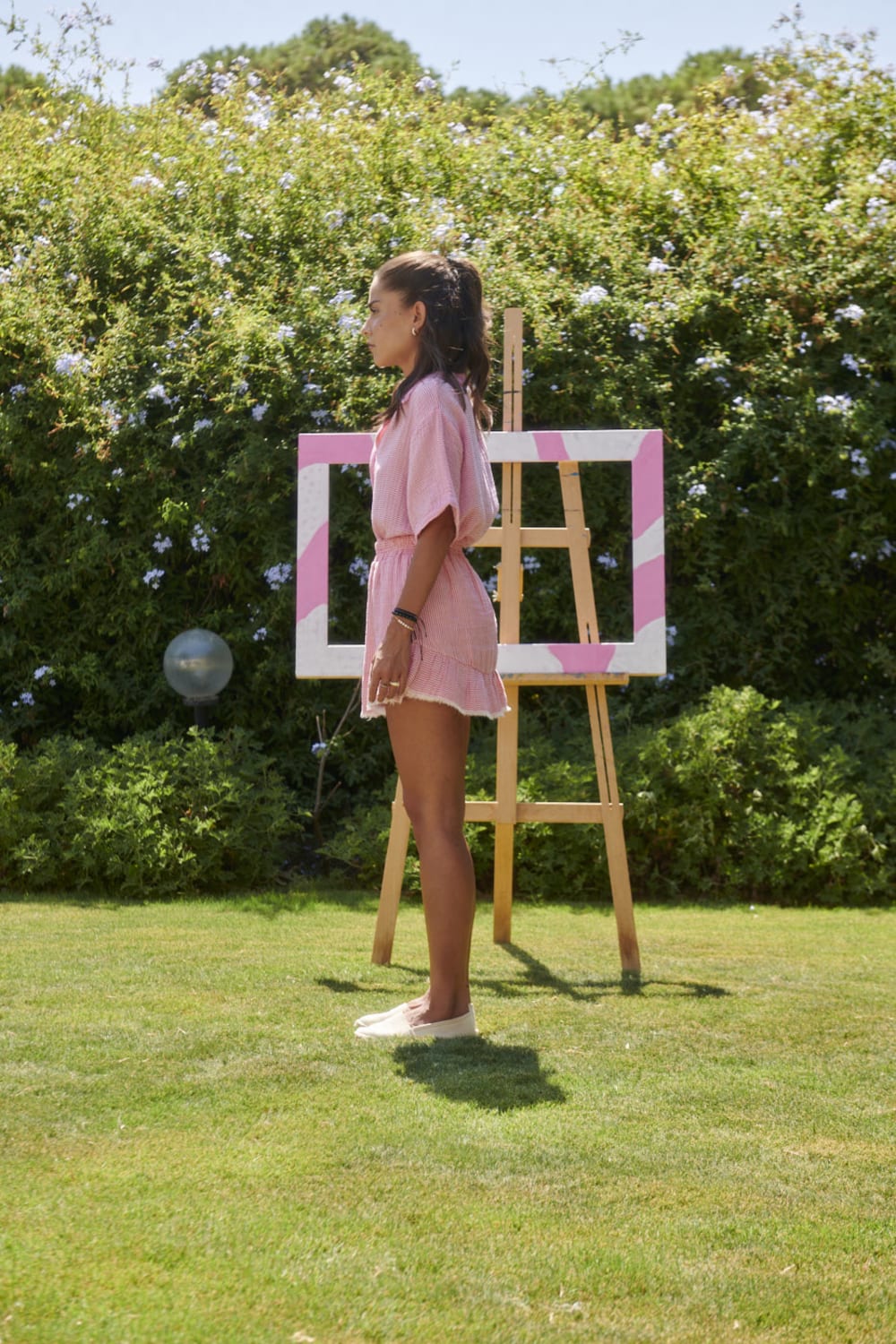 Le-Monade Dreams-Pembe Çizgili Şort Etek-Şort-4-Milagron.com