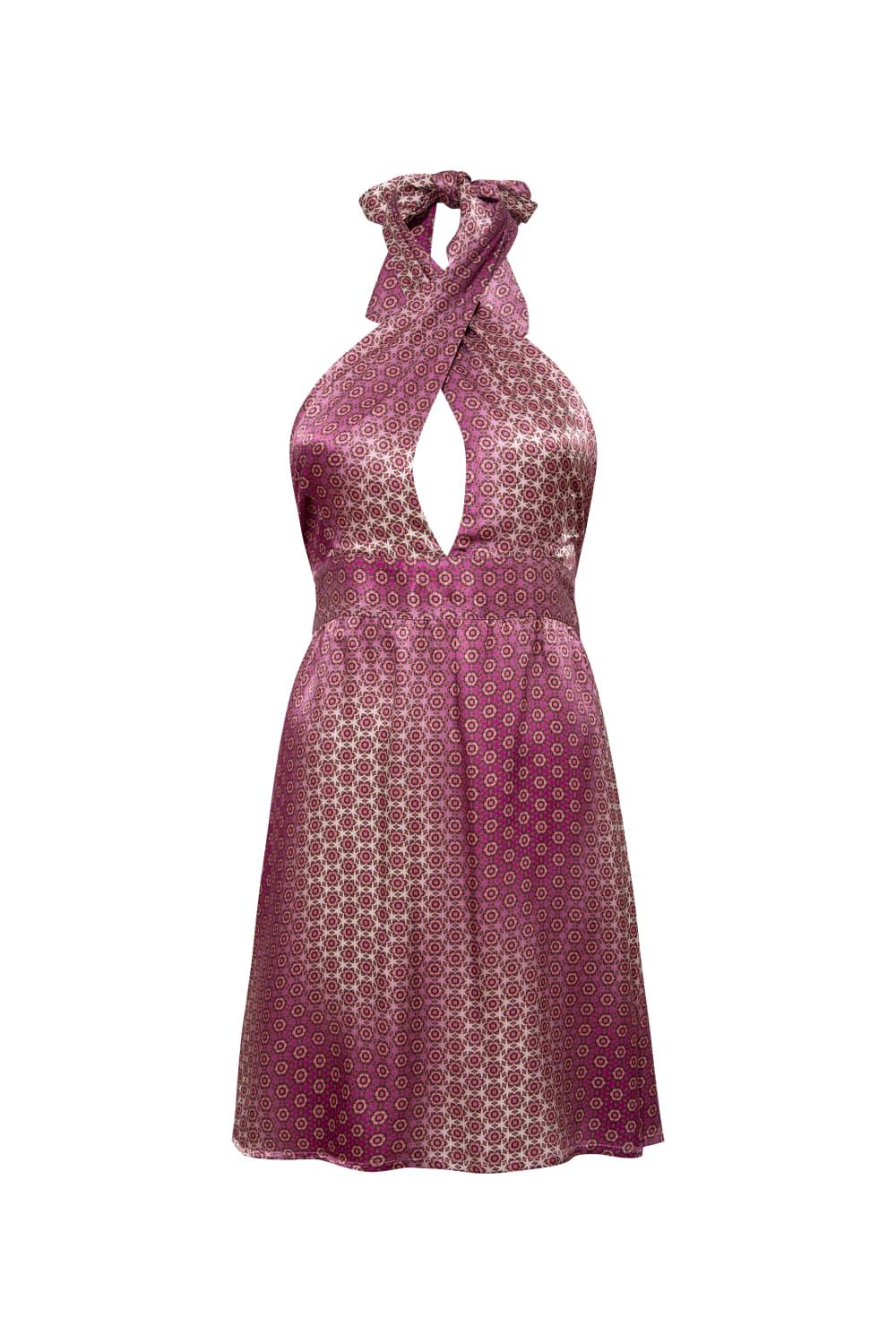 Le-Monade Dreams-SORUNLU - Pembe Degrade Saten Kısa Elbise-Elbise-1-Milagron.com