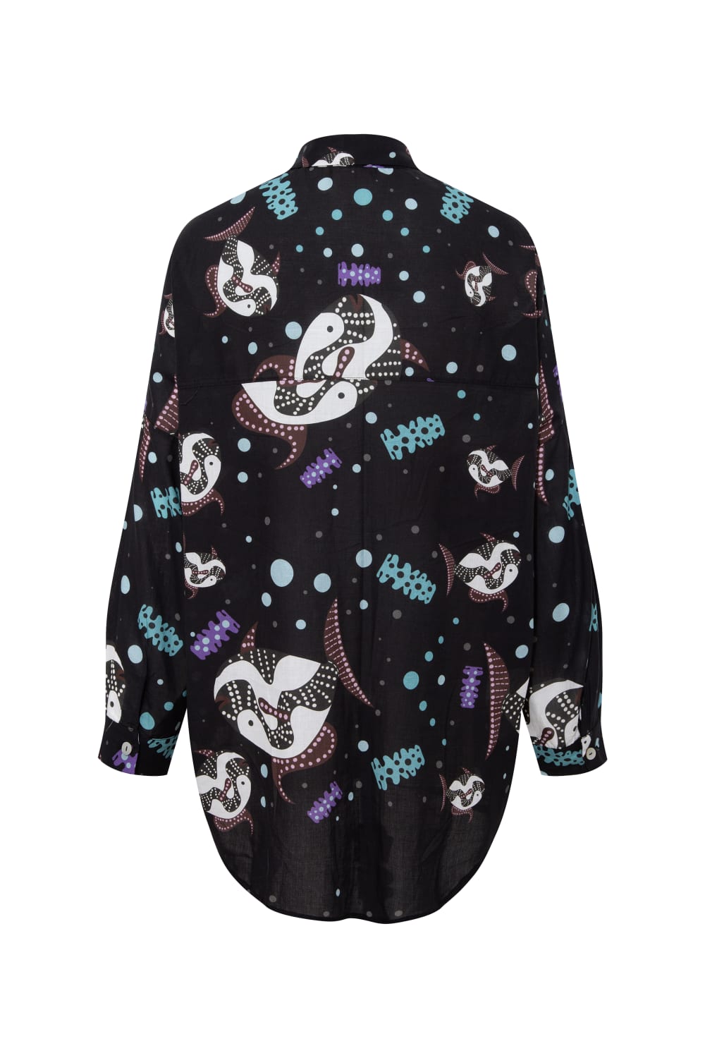 Le-Monade Dreams-SORUNLU - Siyah Balık Desenli Uzun Kol Gömlek-Gömlek-2-Milagron.com