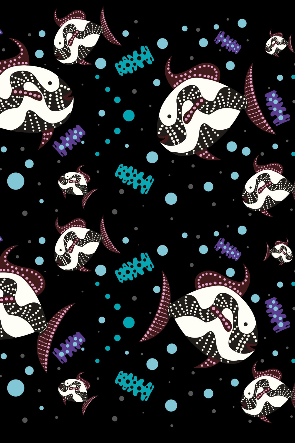 Le-Monade Dreams-SORUNLU - Siyah Balık Desenli Uzun Kol Gömlek-Gömlek-6-Milagron.com